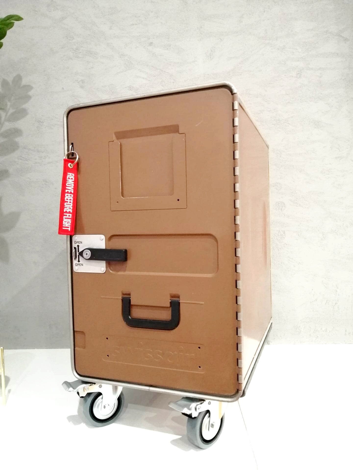 Large Swiss Air Galley Container - Nightstand, Industrial Cabinet, Side Table - Airplane Storage Unit - Aircraft Trolley