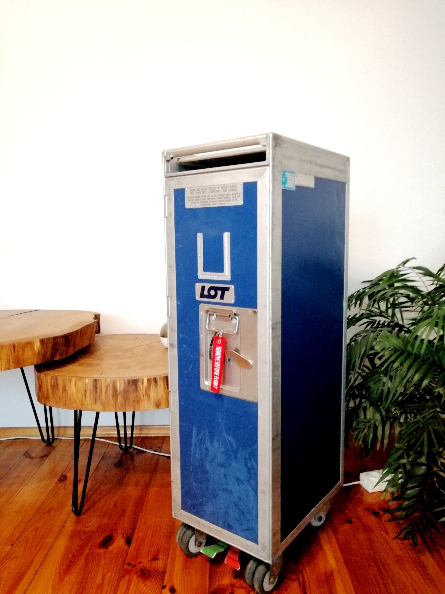 Original LOT Airline Galley Trolley in Great Shape - Airplane Galley Cart - LOT Polish Airlines - Home Bar
