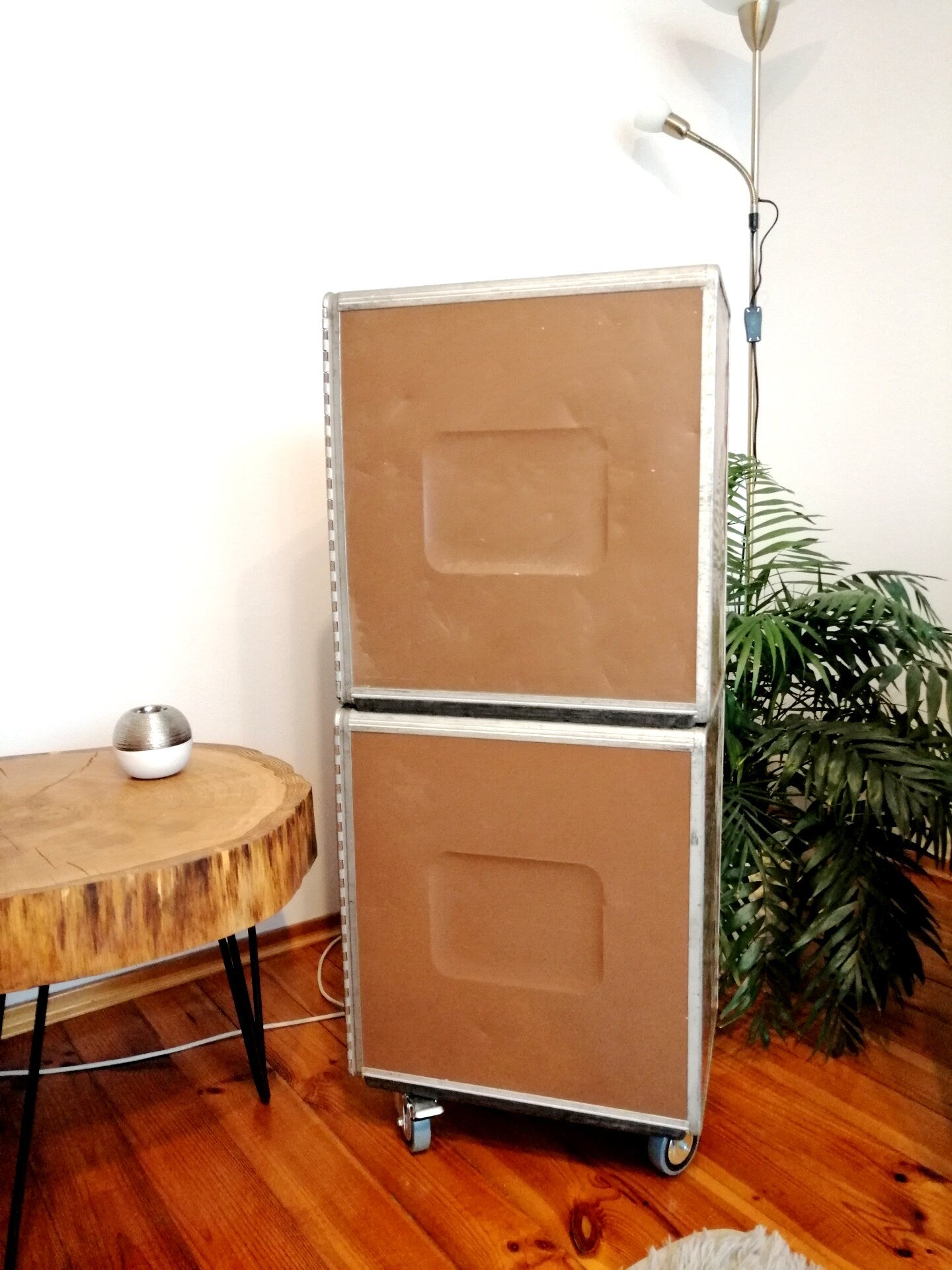 Swiss Air Trolley, Airline Cart - Made of Original Airline Galley Storage Boxes - Cabinet, Storage Unit, Bar