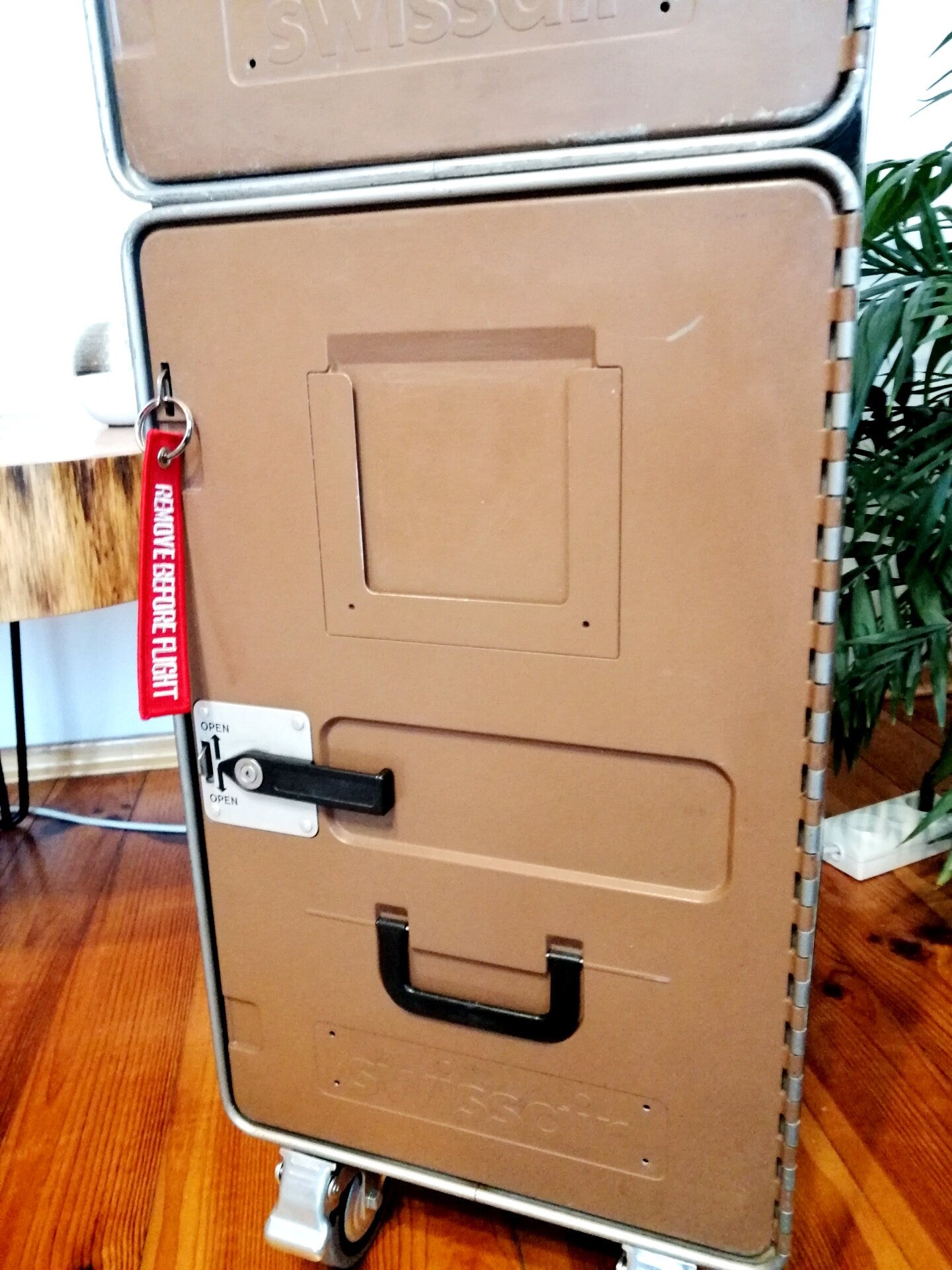 Swiss Air Trolley, Airline Cart - Made of Original Airline Galley Storage Boxes - Cabinet, Storage Unit, Bar
