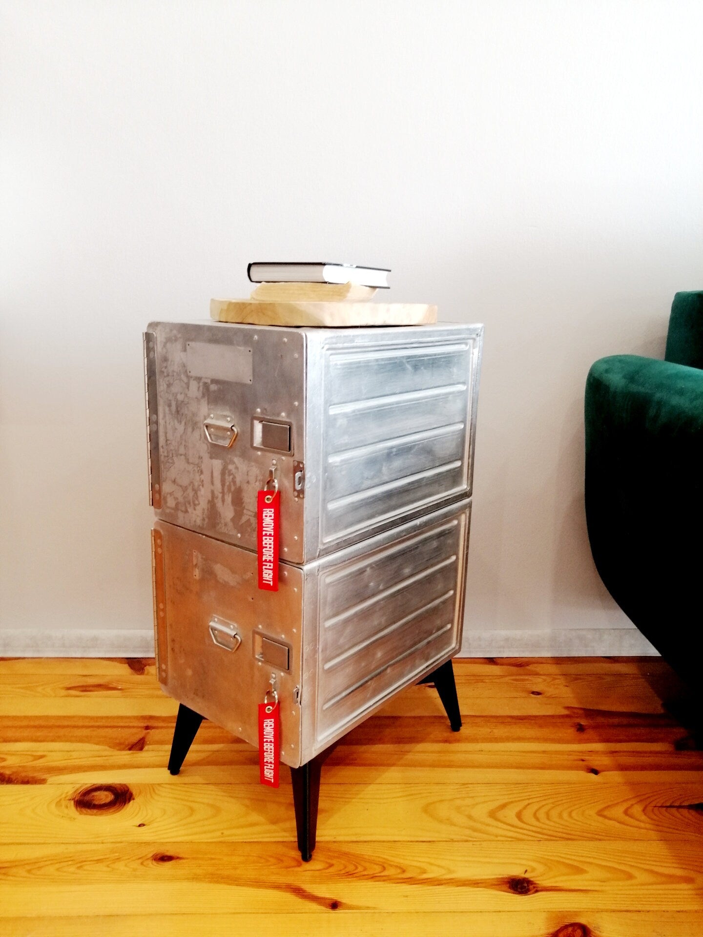 Aircraft Cabinet, Aviaton Storage Dresser Made of Original Airline Galley Boxes Iacobucci Italy, Handmade