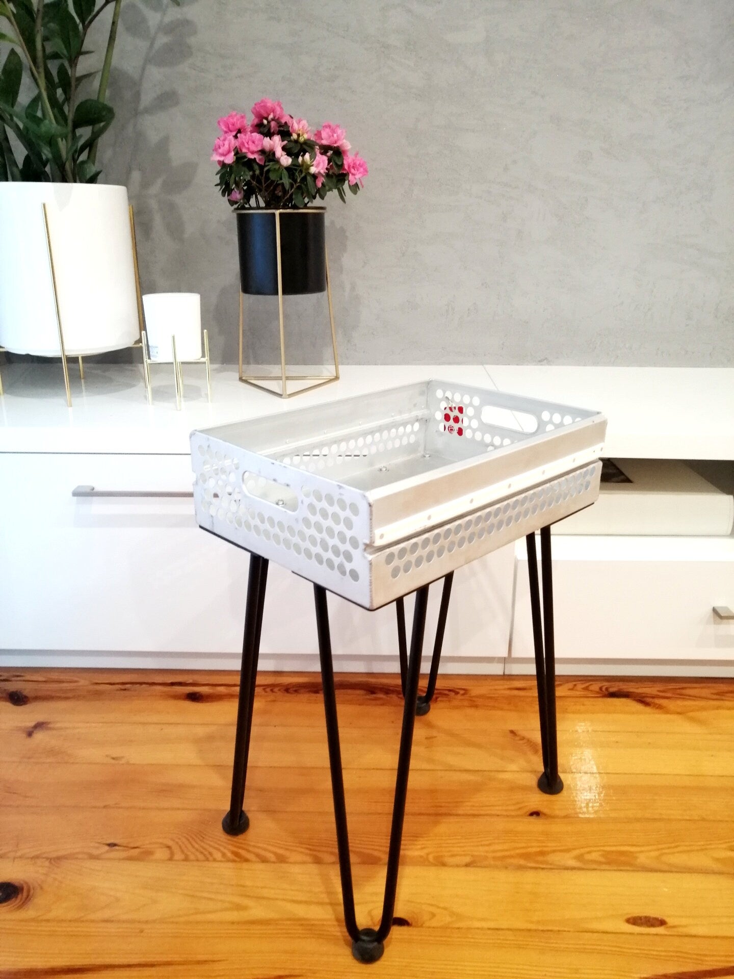 Aircraft Side Table, Aviation Storage Table Box Made of Original Airline Galley Drawer, Storage Container