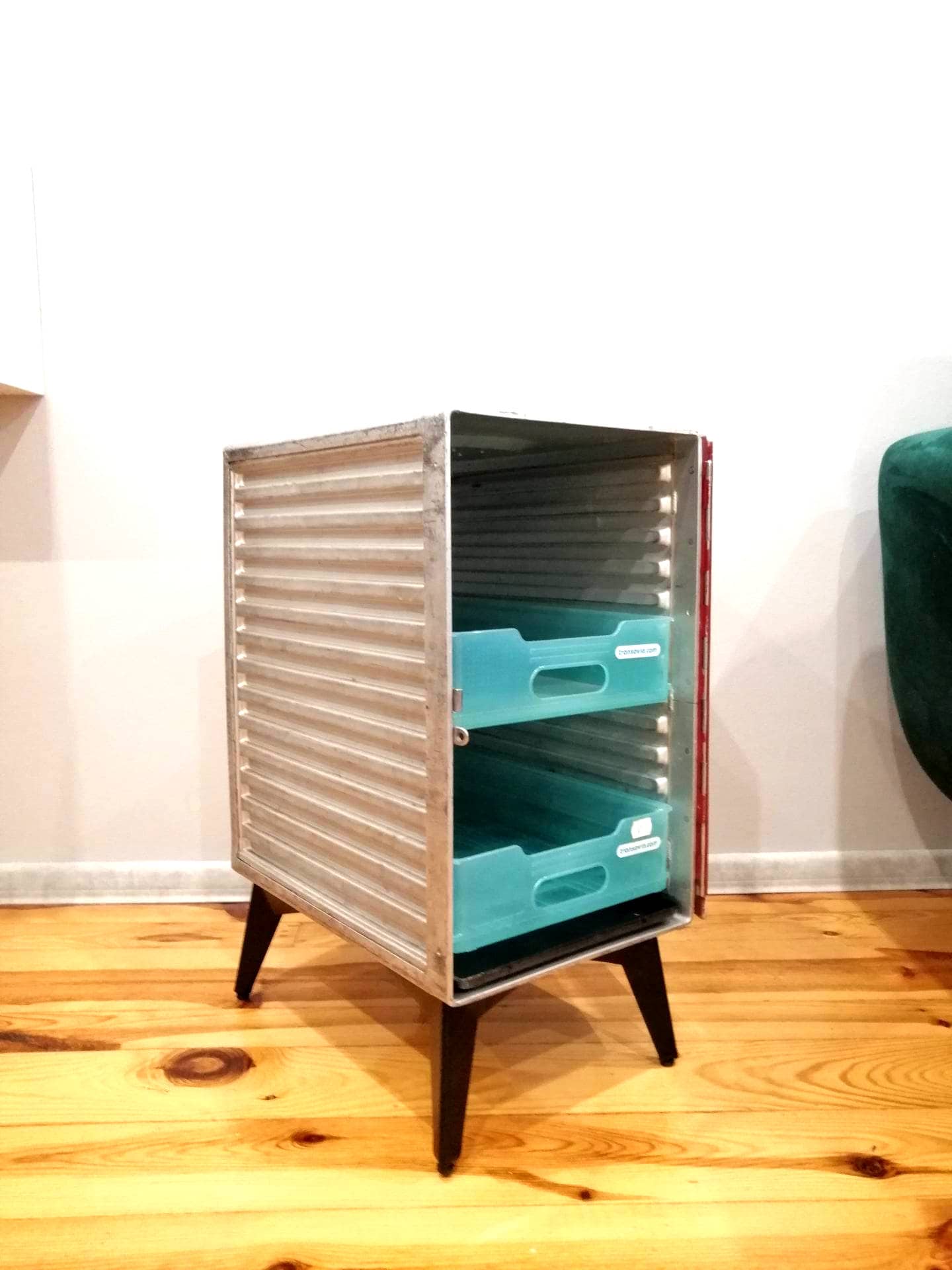 Aviation Cabinet, Transavia Airline Galley Storage Container as a Nightstand, Side Table, Storage Cabinet