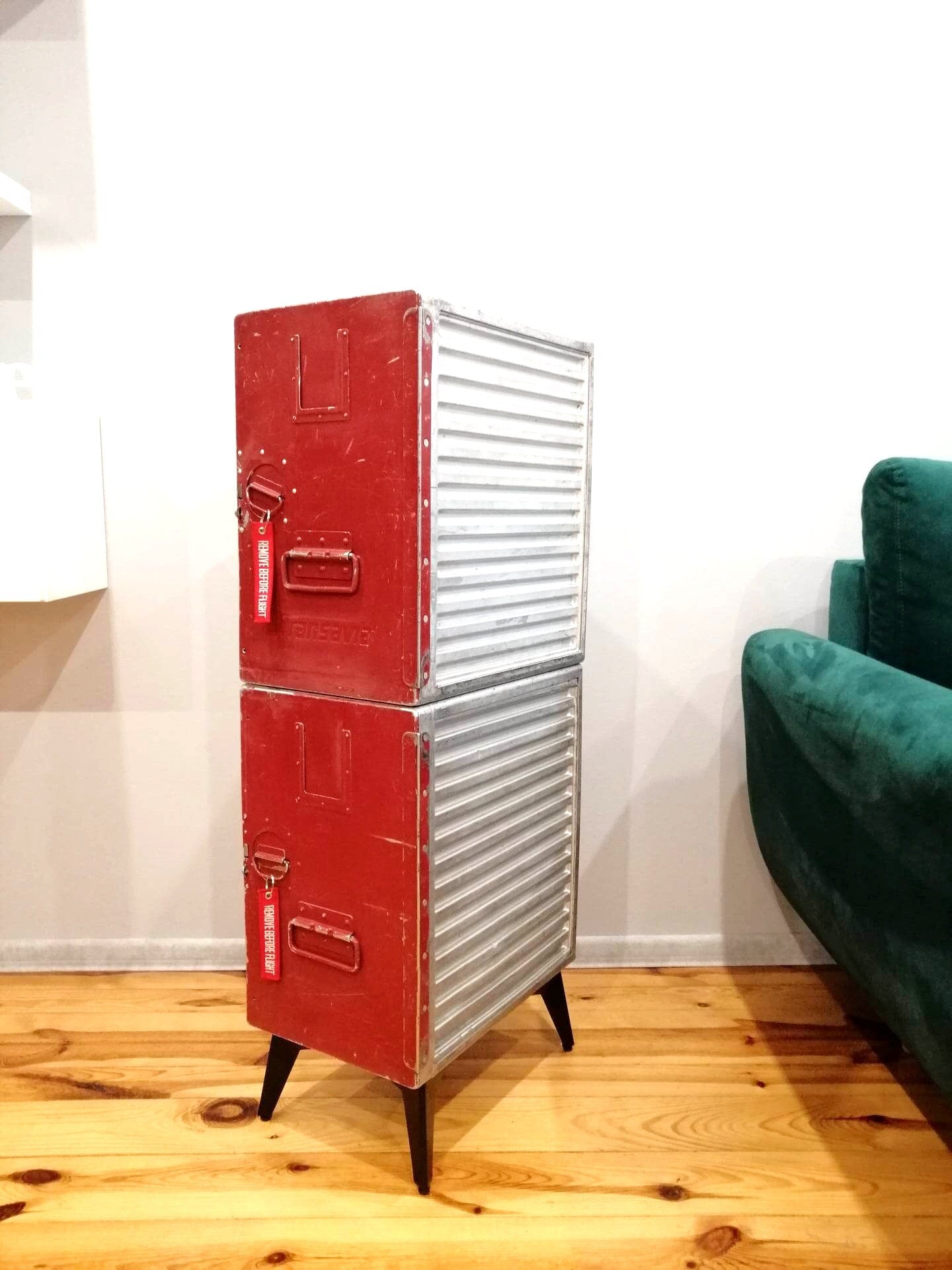 Aviation Storage Double Cabinet, Industrial Aircraft Cabinet Made of Original Transavia Airline Galley Storage Containers