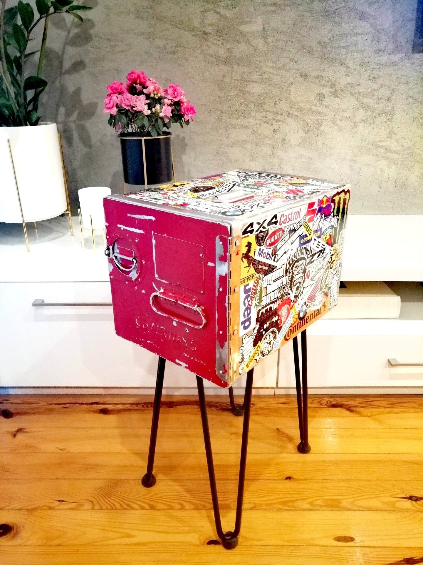 Airline Galley Storage Box as Side Table, Storage Unit, Nightstand, Automotive World Design, GB Airways