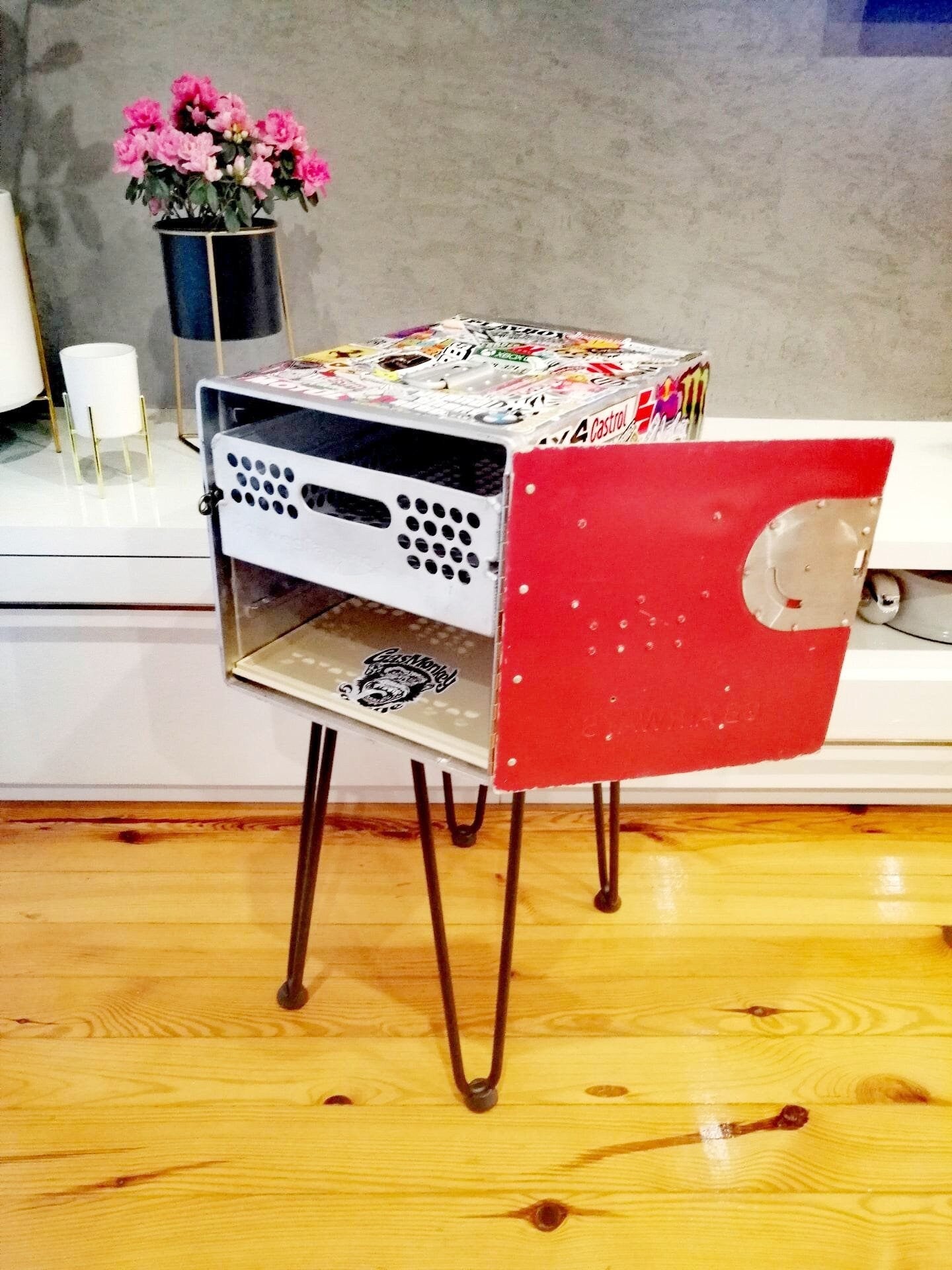 Airline Galley Storage Box as Side Table, Storage Unit, Nightstand, Automotive World Design, GB Airways