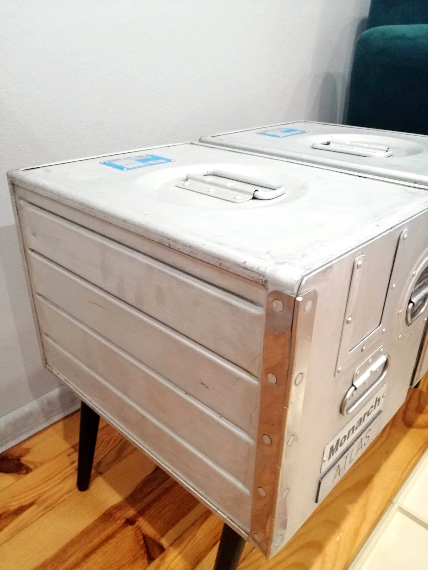 Unique Aircraft Table, Cabinet, Aviaton Storage Dresser Made of Original Airline Galley Boxes Monarch Airlines, Handmade