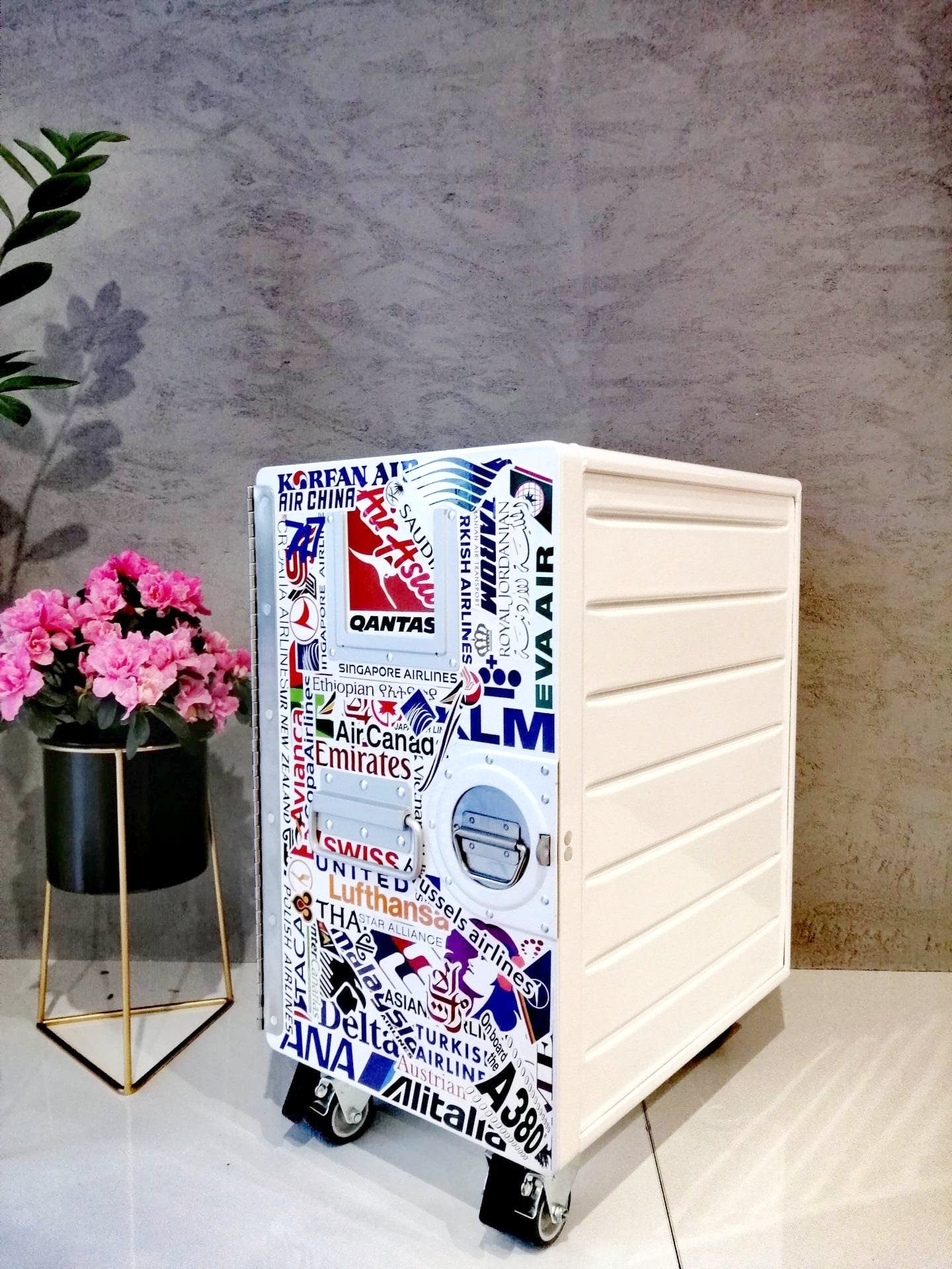 Brand New Airline Galley Container - Aviation Airlines Design - Nightstand, Industrial Cabinet, Side Table - 3 Drawers Included
