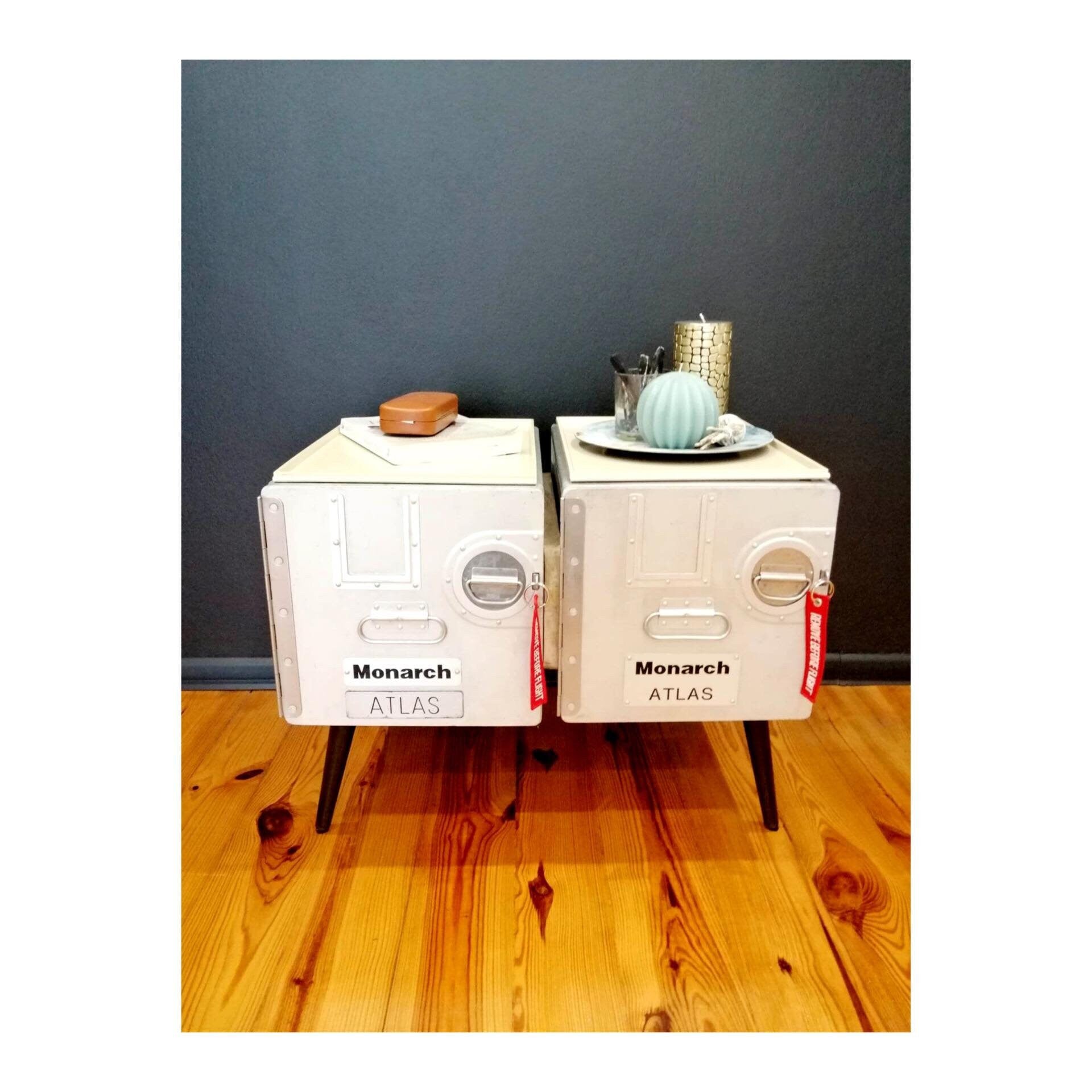 Unique Aircraft Table, Cabinet, Aviaton Storage Dresser Made of Original Airline Galley Boxes Monarch Airlines, Handmade