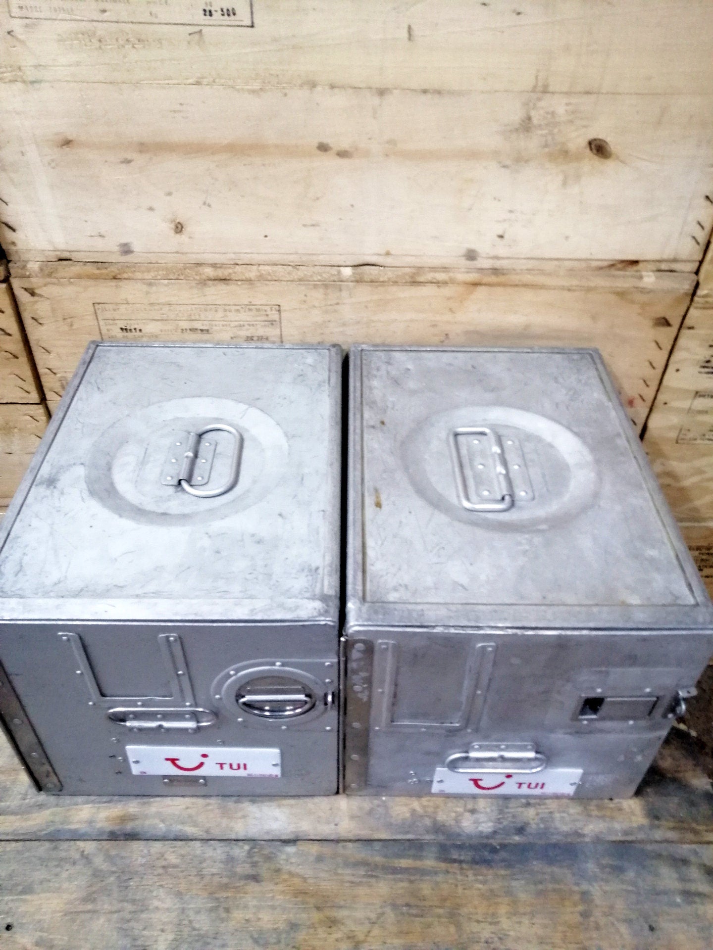 Set of 2 Airline Galley Storage Boxes, TUI Airlines, Lot of 2 Aircraft Storage Containers, Industrial Cabinet