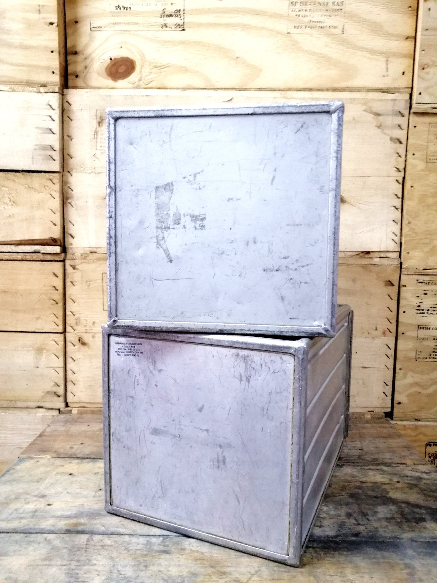 Set of 2 Airline Galley Storage Boxes, TUI Airlines, Lot of 2 Aircraft Storage Containers, Industrial Cabinet