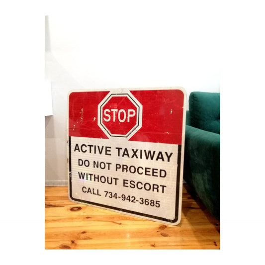 Authentic Detroit Airport Taxiway Sign DTW