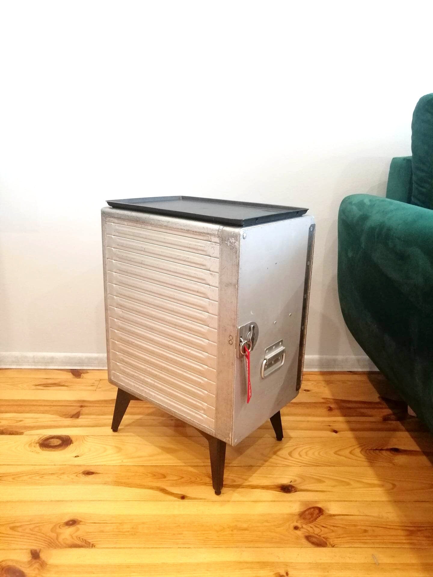 Aviation Cabinet, Sabena / Brussels Airlines Airline Galley Storage Container as a Nightstand, Side Table, Storage Cabinet