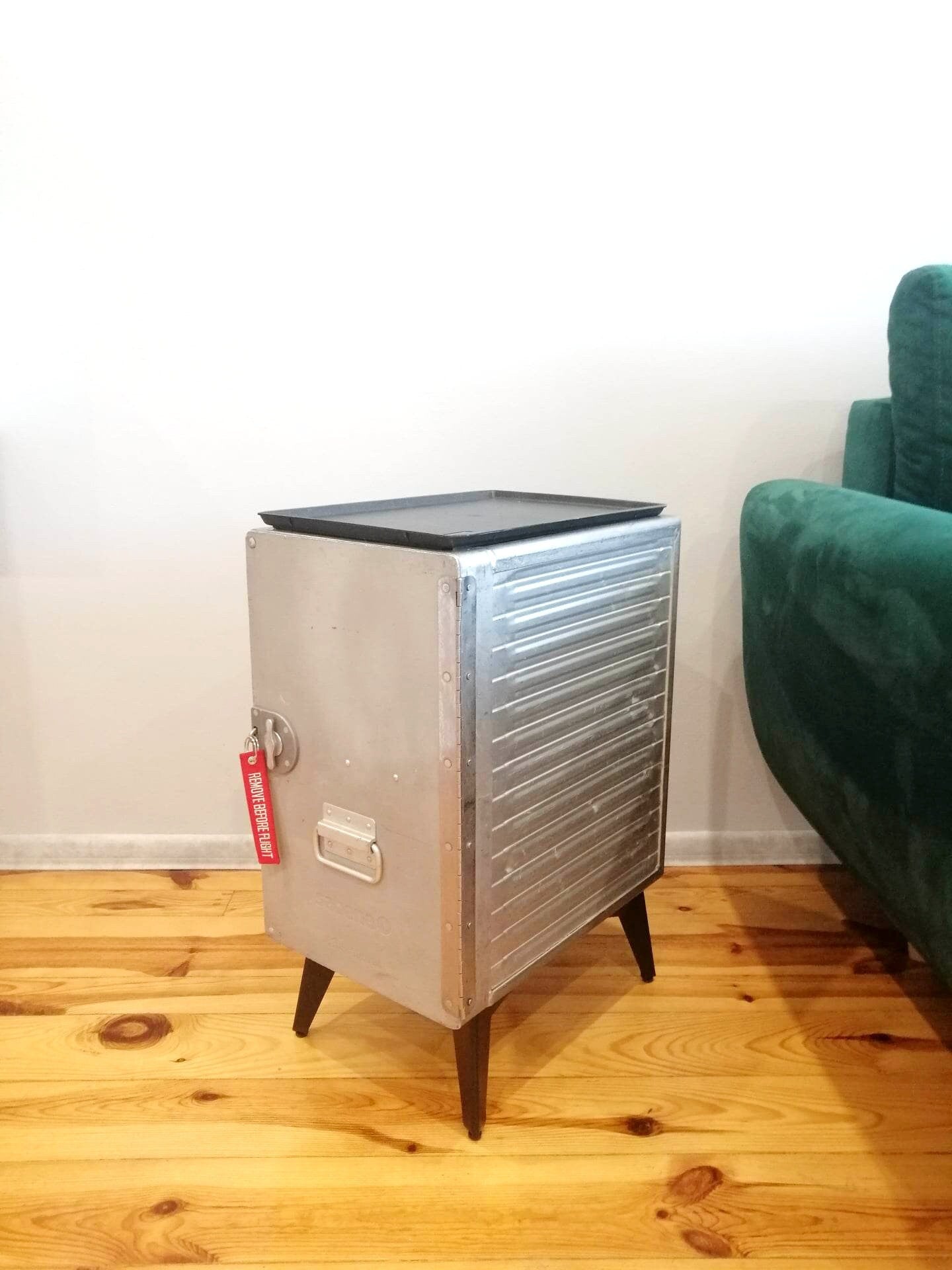 Aviation Cabinet, Sabena / Brussels Airlines Airline Galley Storage Container as a Nightstand, Side Table, Storage Cabinet