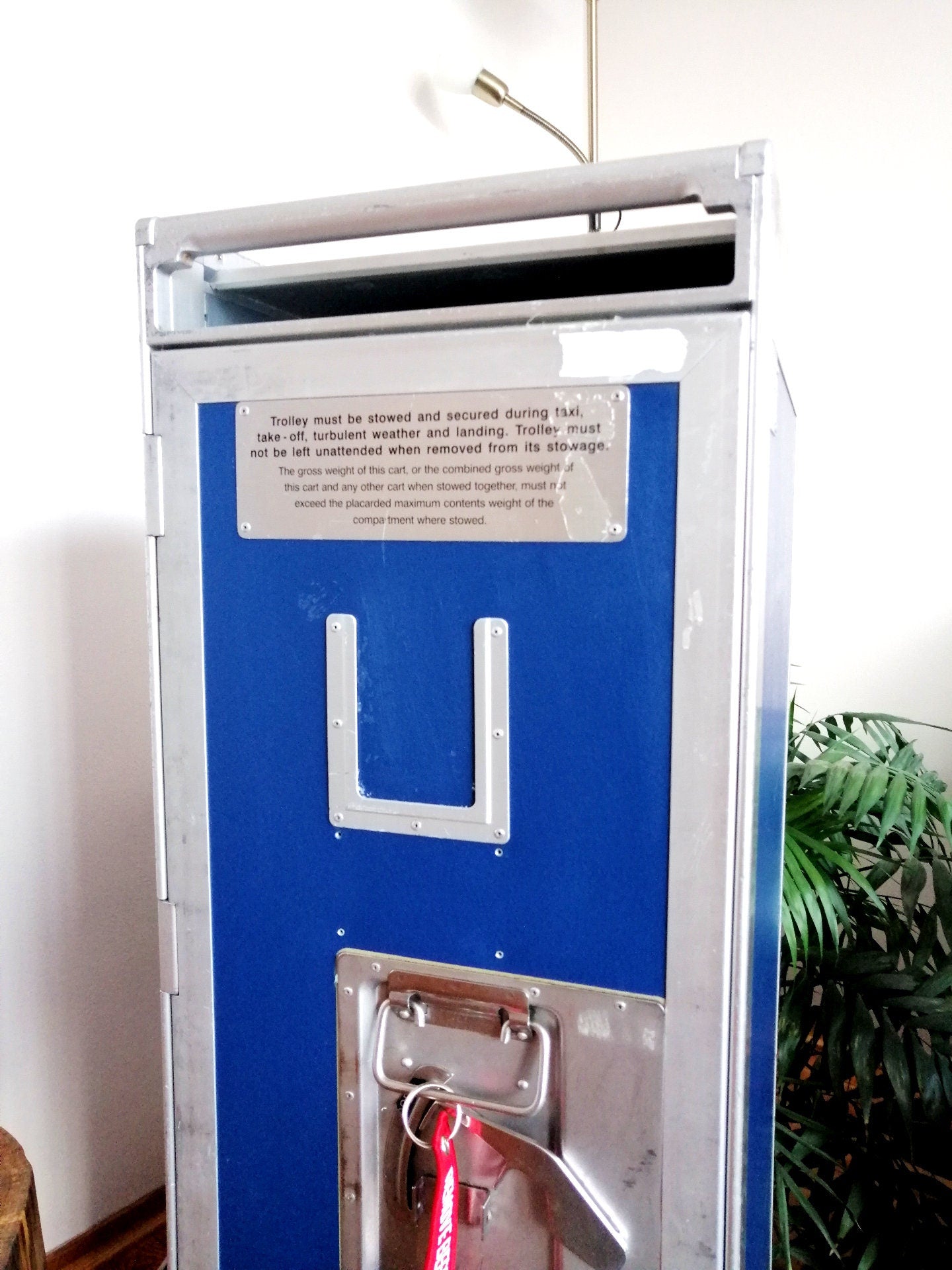 Original Airline Galley Trolley in Great Shape - Driessen - Airplane Galley Cart with Accessories  - Home Bar / Industrial Storage Unit