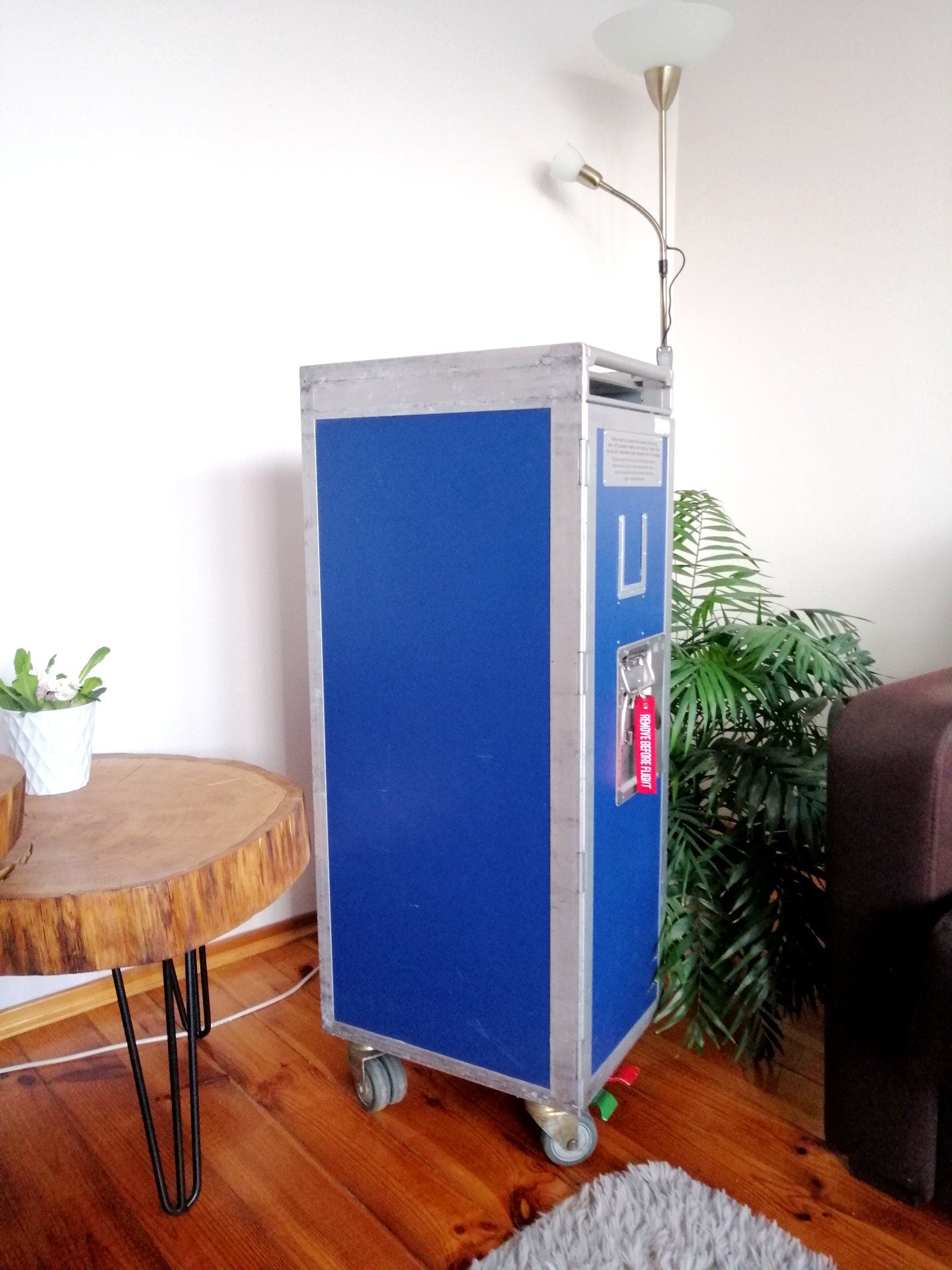 Original Airline Galley Trolley in Great Shape - Driessen - Airplane Galley Cart with Accessories - Home Bar / Industrial Storage Unit