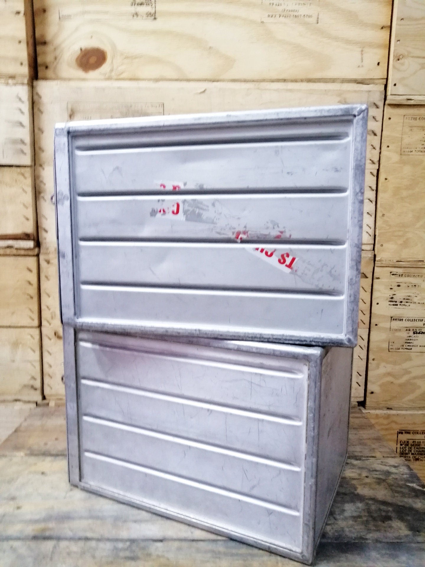 Set of 2 Airline Galley Storage Boxes, TUI Airlines, Lot of 2 Aircraft Storage Containers, Industrial Cabinet