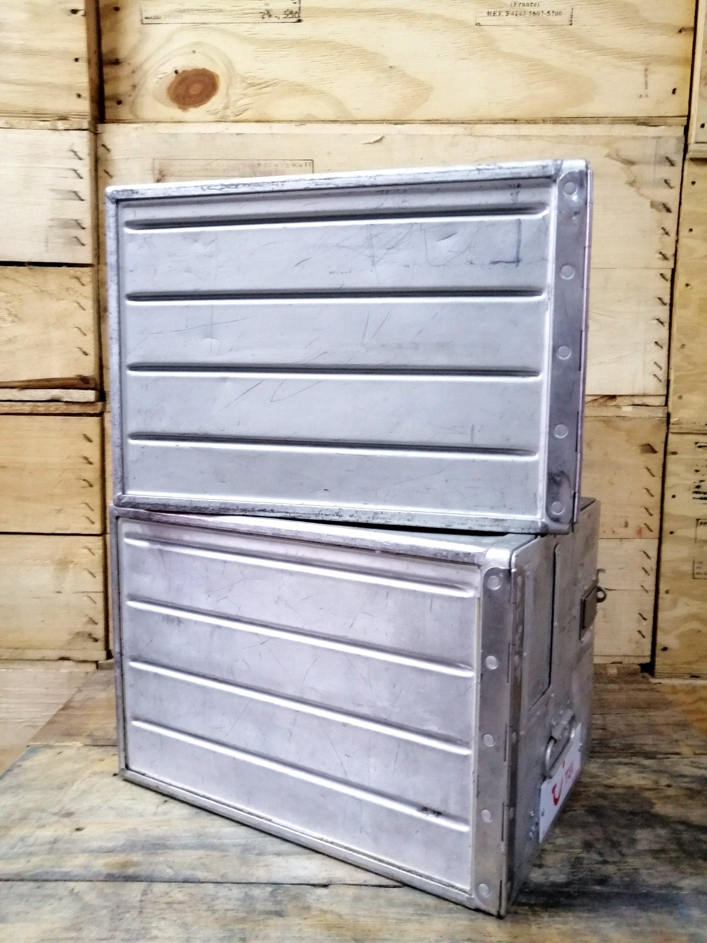 Set of 2 Airline Galley Storage Boxes, TUI Airlines, Lot of 2 Aircraft Storage Containers, Industrial Cabinet