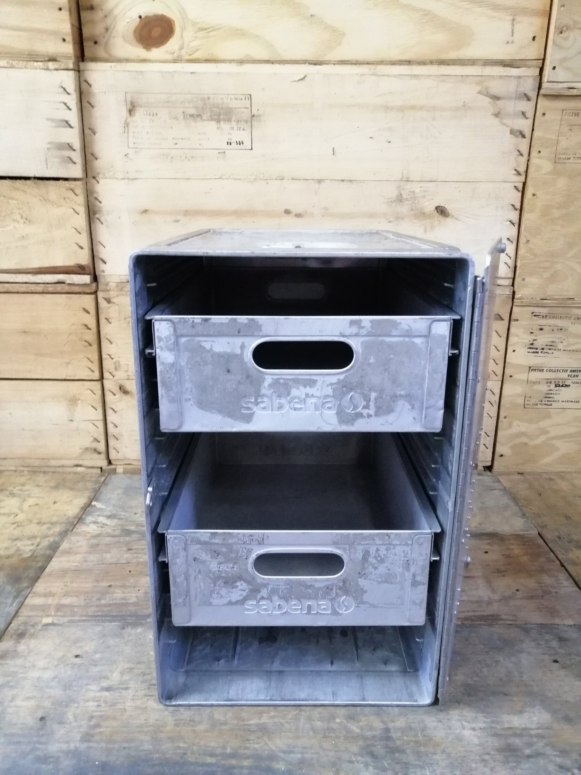 Sabena / Brussels Airlines Airline Galley Storage Container, Nightstand, Side Table, Storage Cabinet