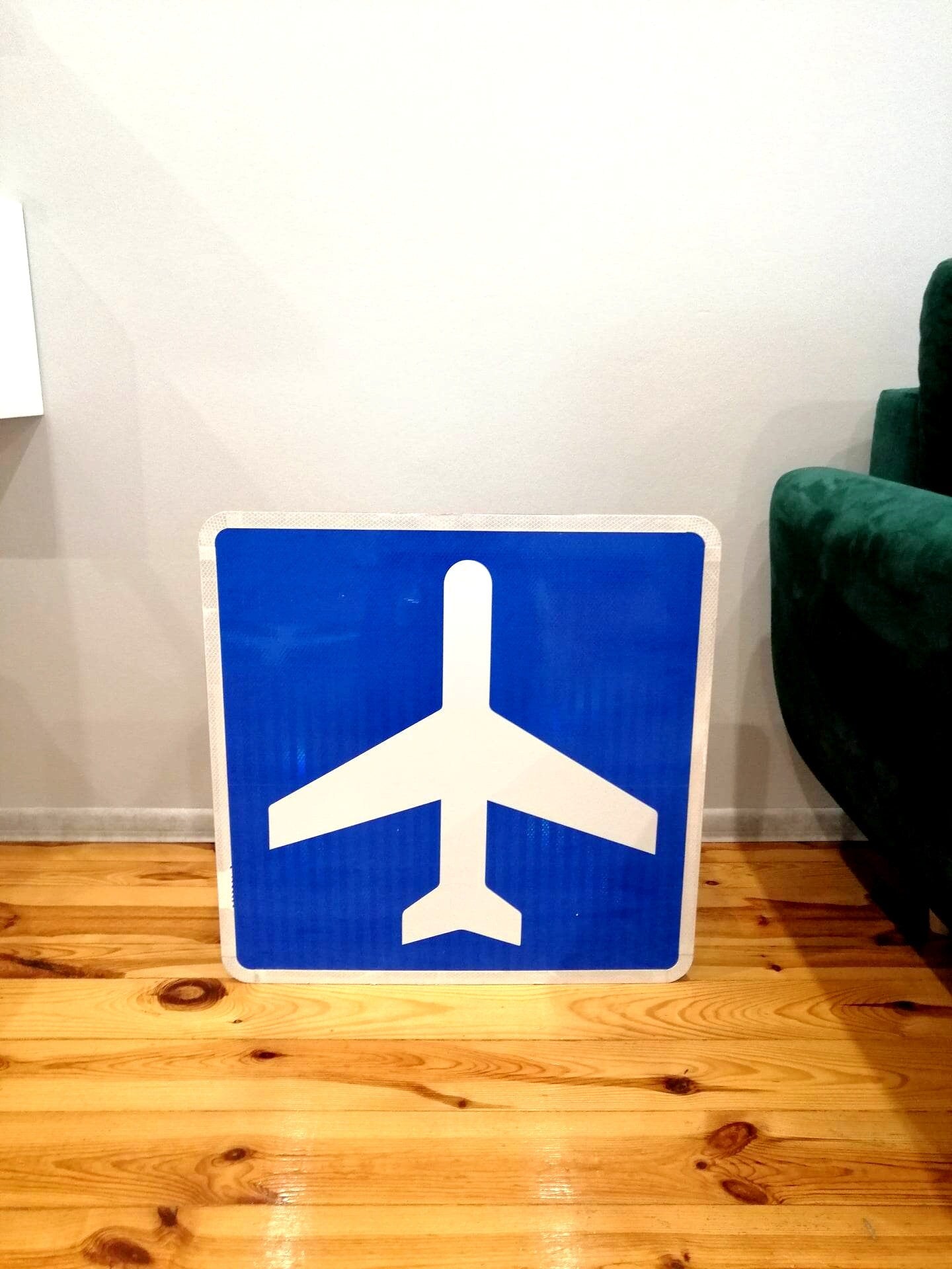 Authentic Airport Highway Sign - Airplane Sign - Texas DOT Highway Sign