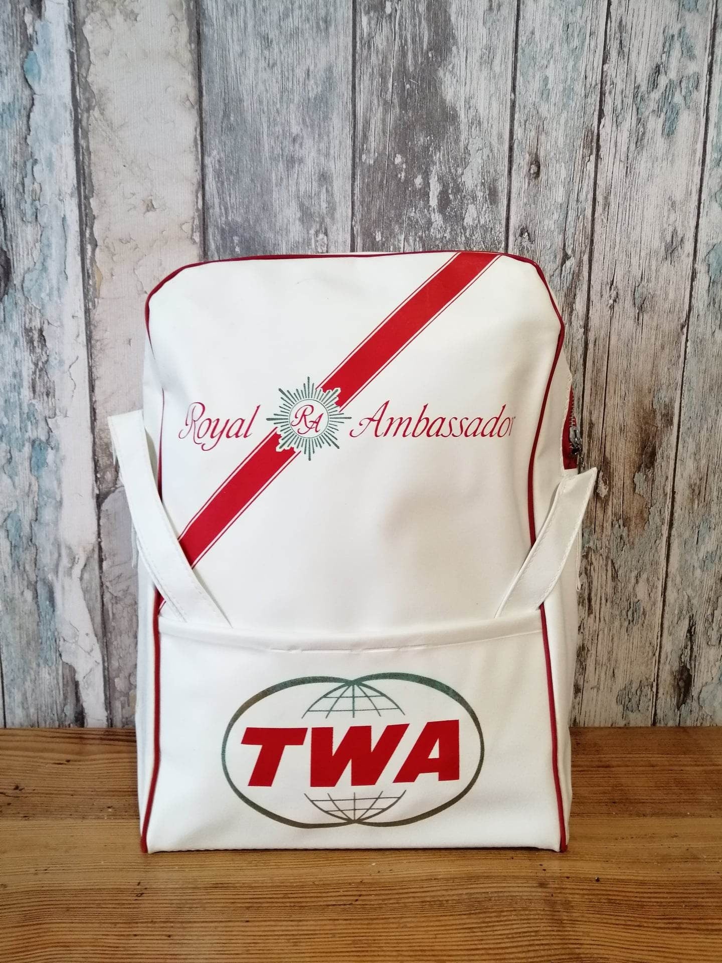 Vintage TWA Airlines 1960s Royal Ambassador Carry On Travel Bag - First Class Passenger Bag