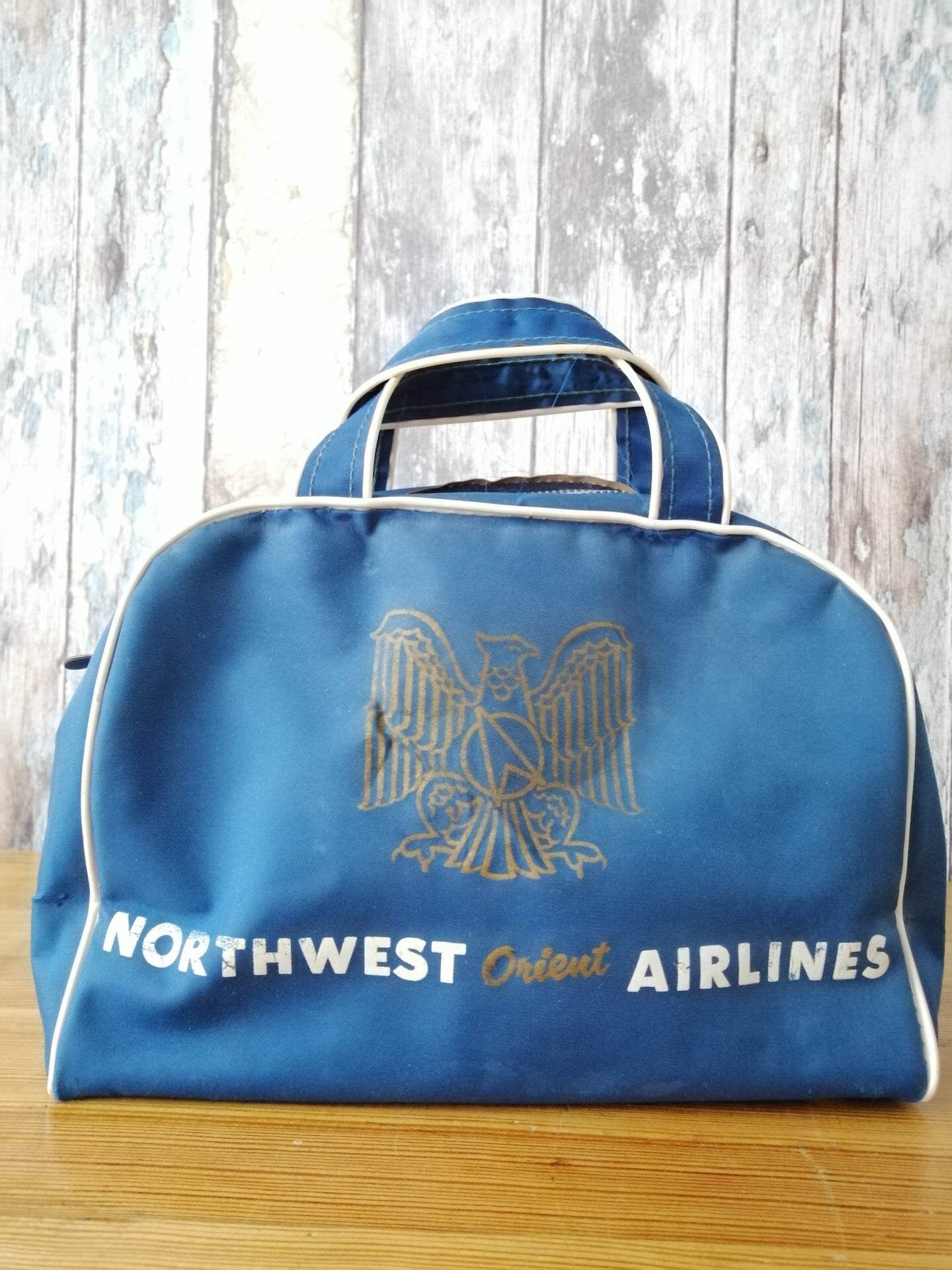 Nortwest Orient Airlines Vintage Flight Bag Carry On Bag