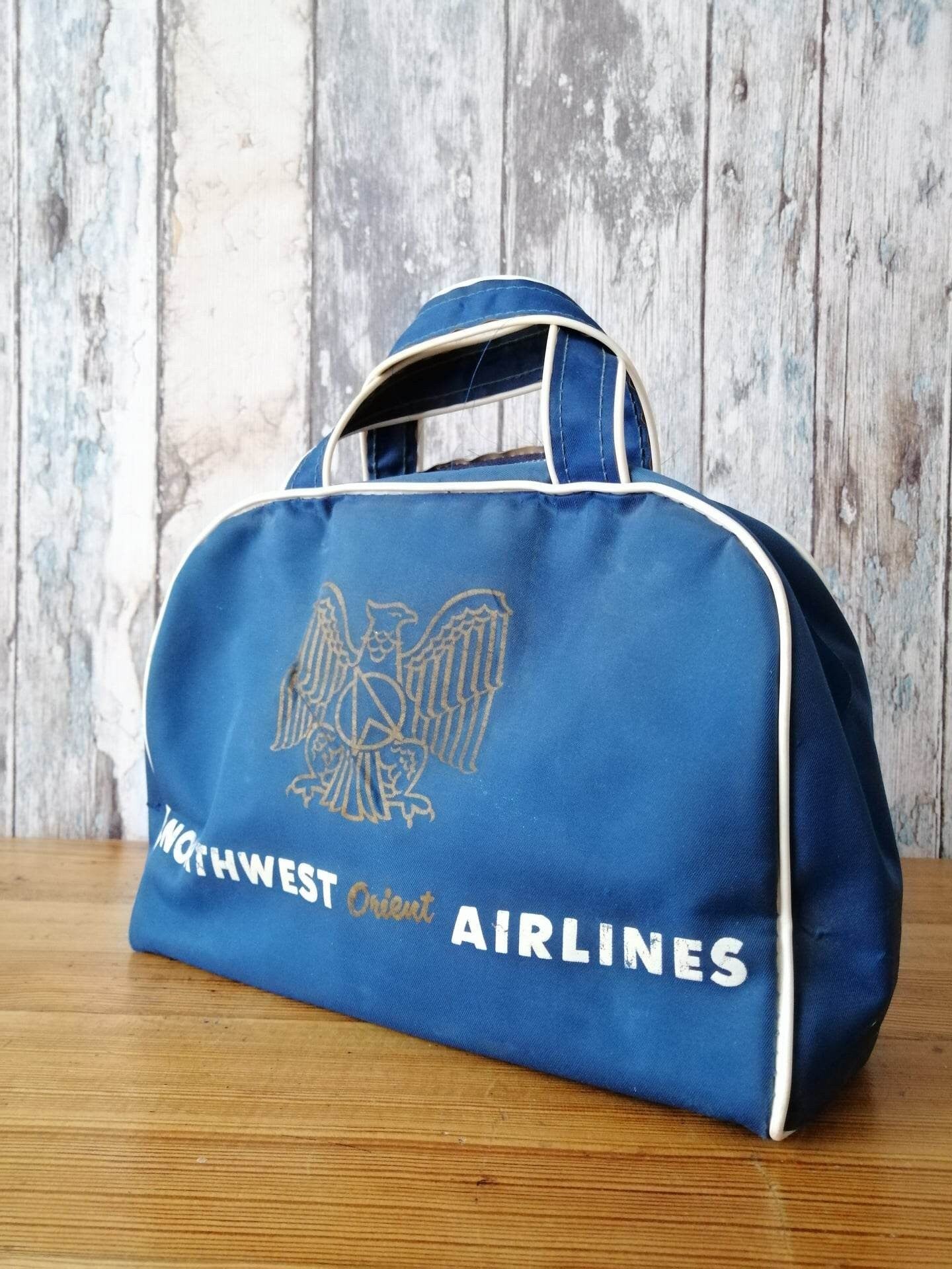 Nortwest Orient Airlines Vintage Flight Bag Carry On Bag