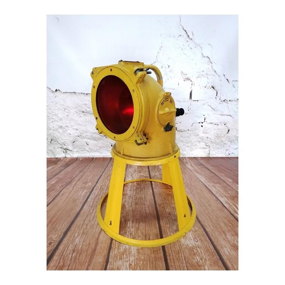 Vintage Runway CCCP Airport Lamp, Floor Lamp, Industrial & Aviation Interior Design, Military Airport Lighting