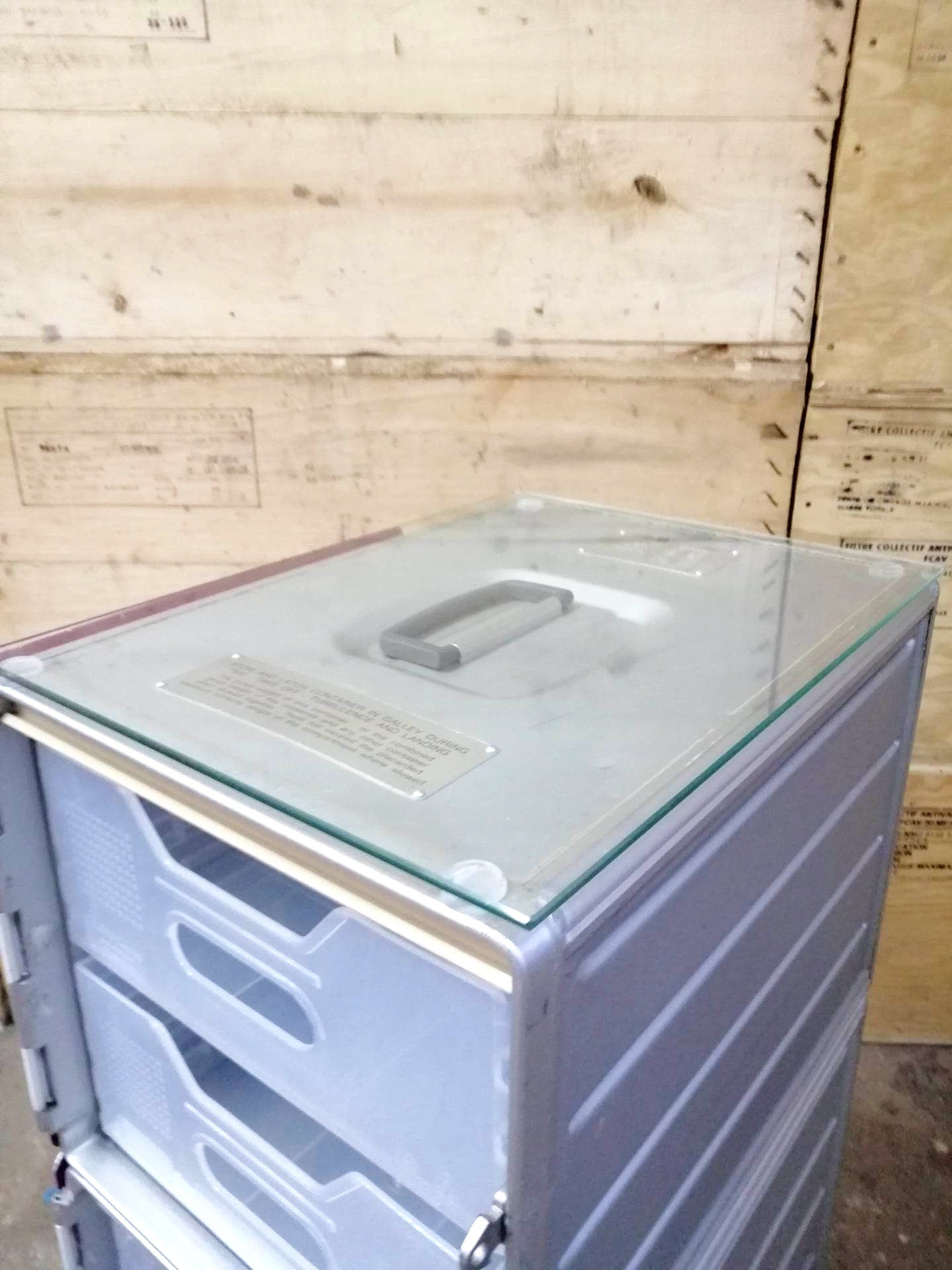 Aircraft Cabinet, Aviaton Storage Cart, Side Table Made of Original Airline Galley Boxes Air Italy, Handmade