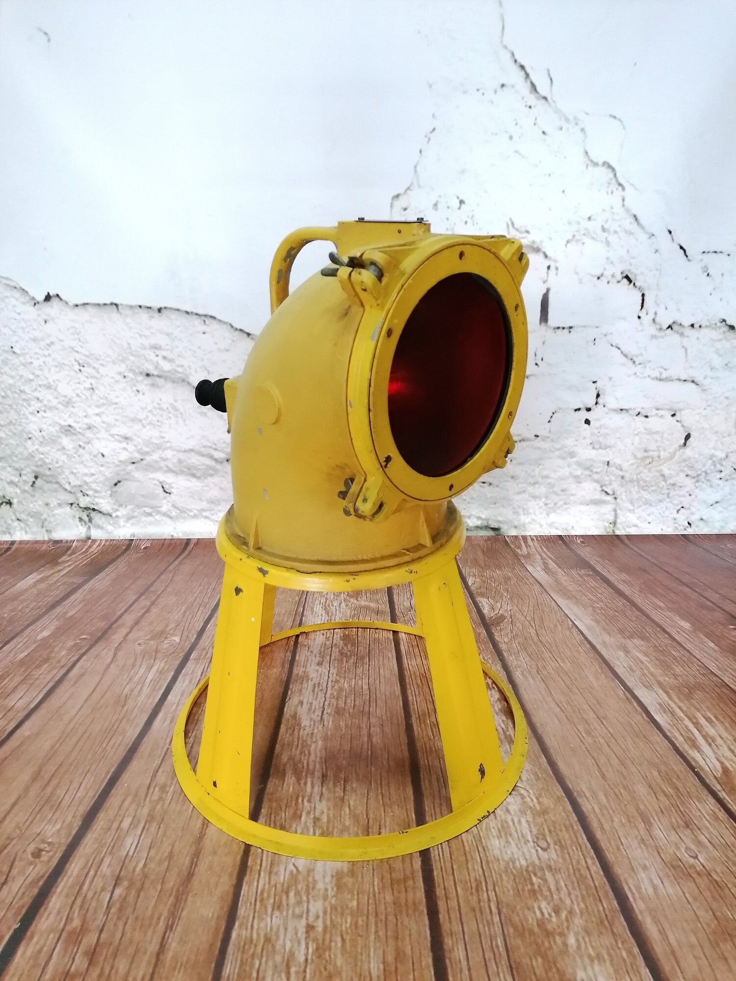 Vintage Runway CCCP Airport Lamp, Floor Lamp, Industrial & Aviation Interior Design, Military Airport Lighting