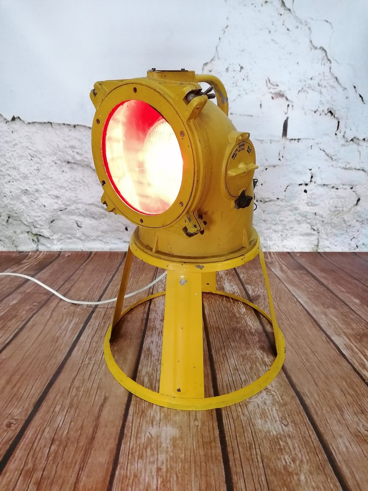 Vintage Runway CCCP Airport Lamp, Floor Lamp, Industrial & Aviation Interior Design, Military Airport Lighting