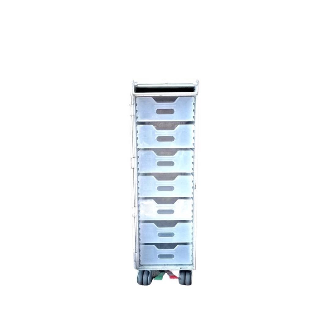Airline Vintage Galley Trolley, Driessen, Airplane Galley Cart - Airlines, Travels, World Places Design, Graphics - 7 Drawers Included