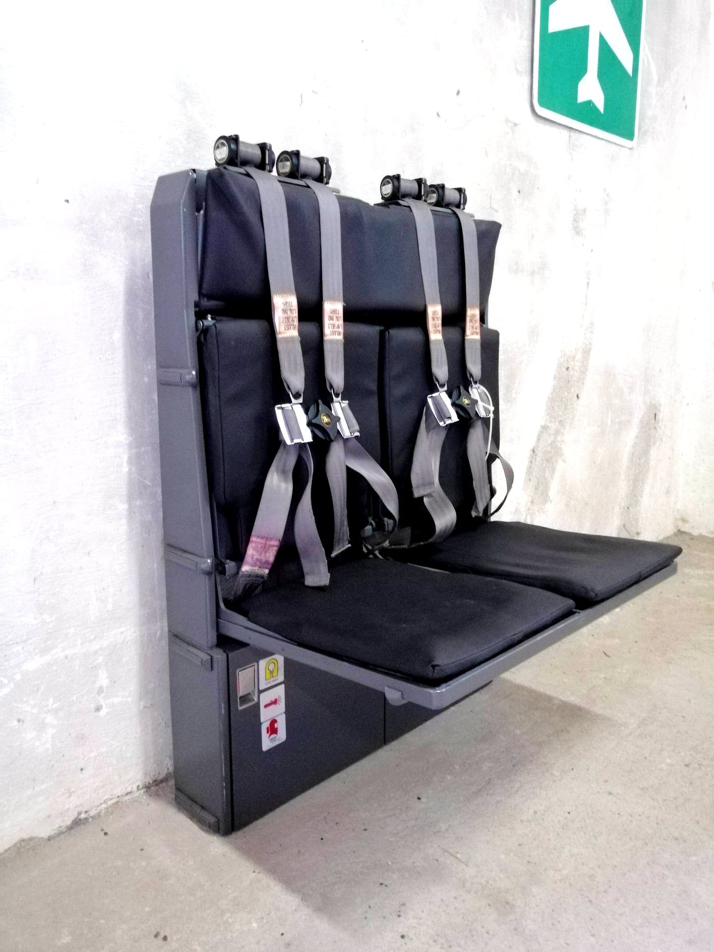 Boeing 737 Authentic Cabin Crew Double Jump Seat from Sriwijaya Air, MSN 30636, Flight Attendant Seat, Aviation Furnitures