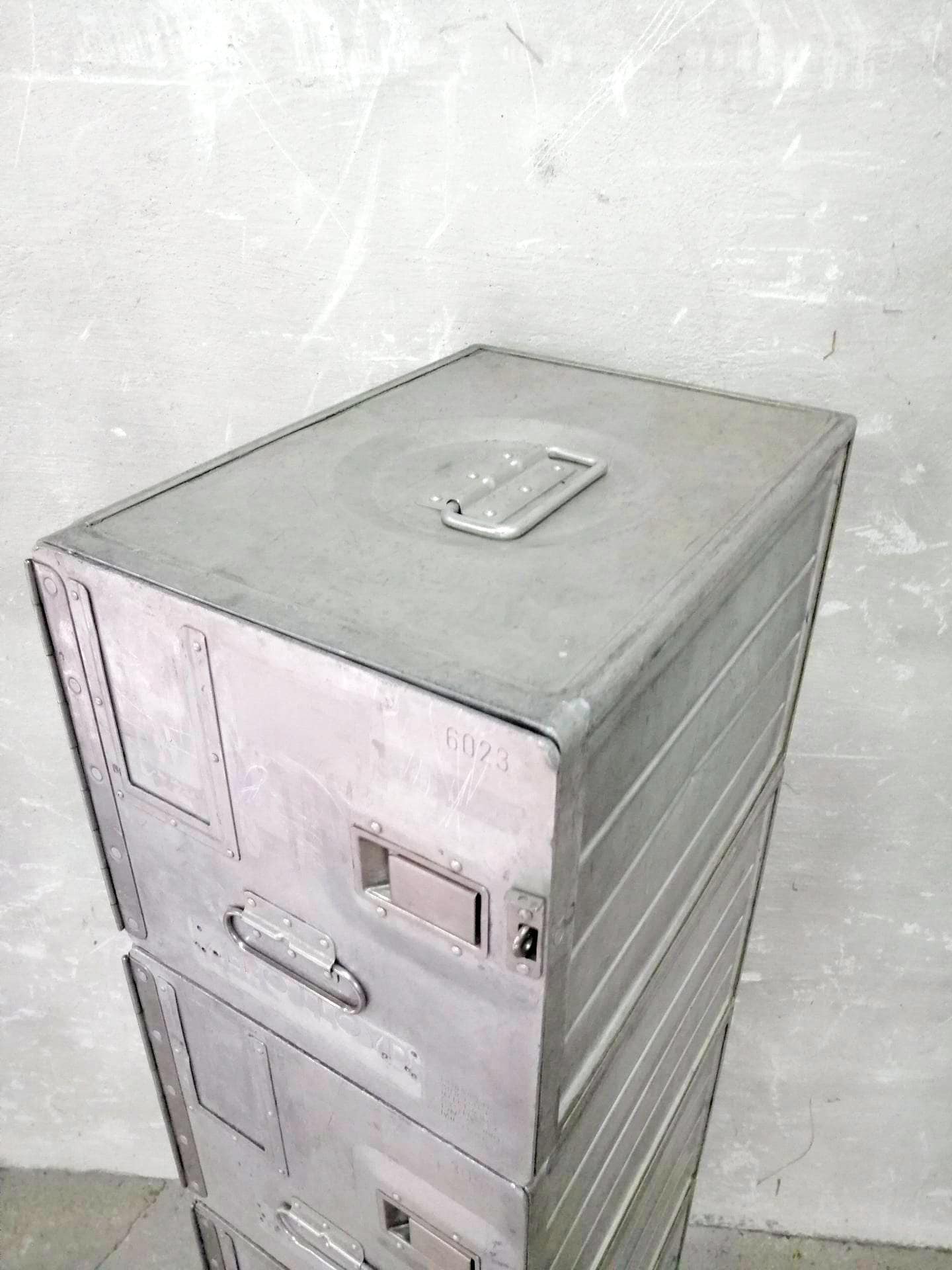 Aircraft Cabinet, Aviaton Storage Locker, Airline Cart Trolley Made of Original Airline Galley Boxes Aero Lloyd, Handmade