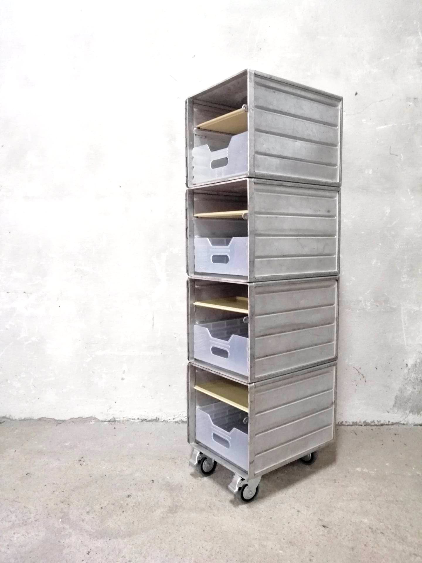 Aircraft Cabinet, Aviaton Storage Locker, Airline Cart Trolley Made of Original Airline Galley Boxes Aero Lloyd, Handmade
