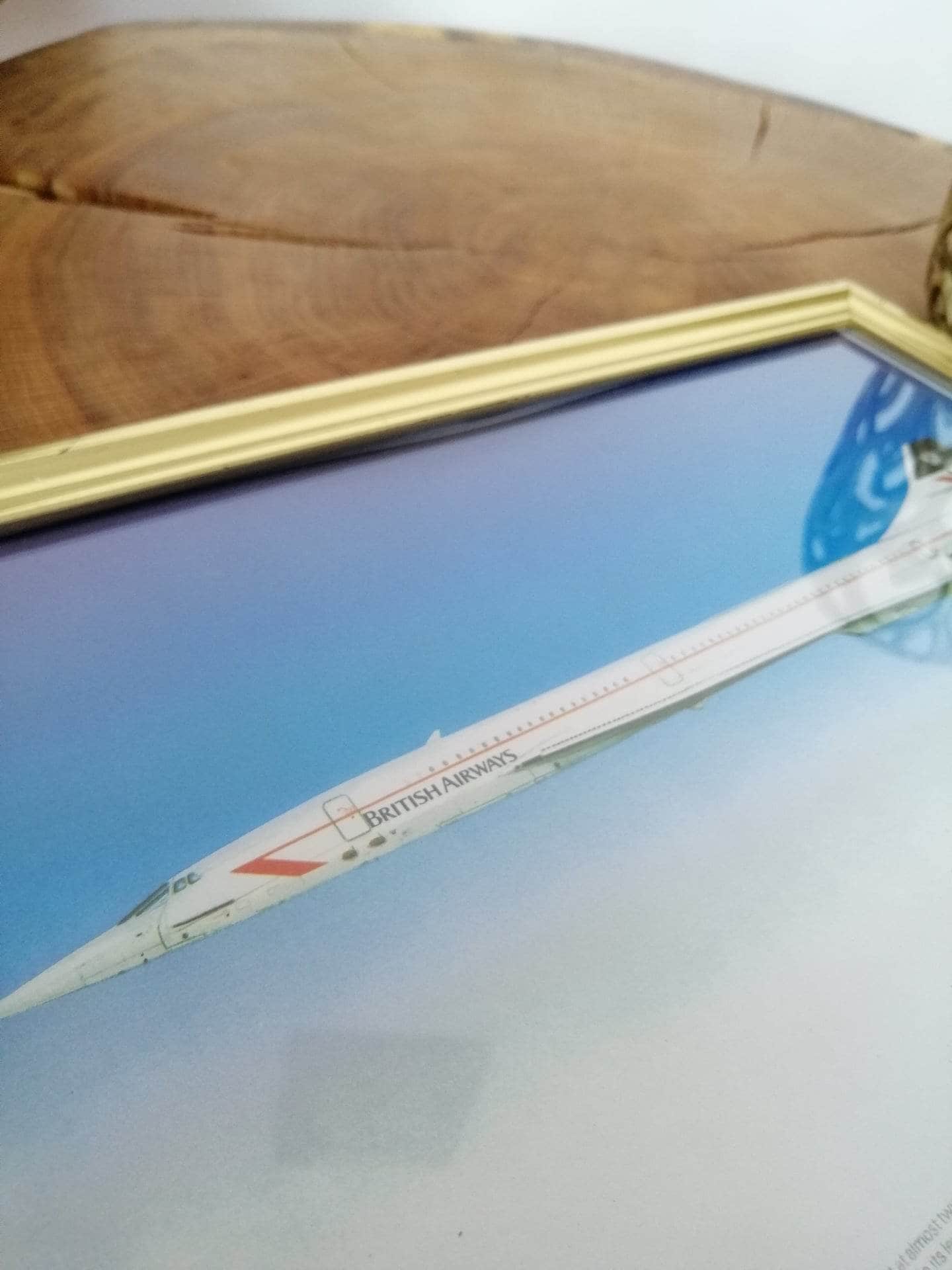 British Airways Concorde Aircraft G-BOAG Vintage Framed Print