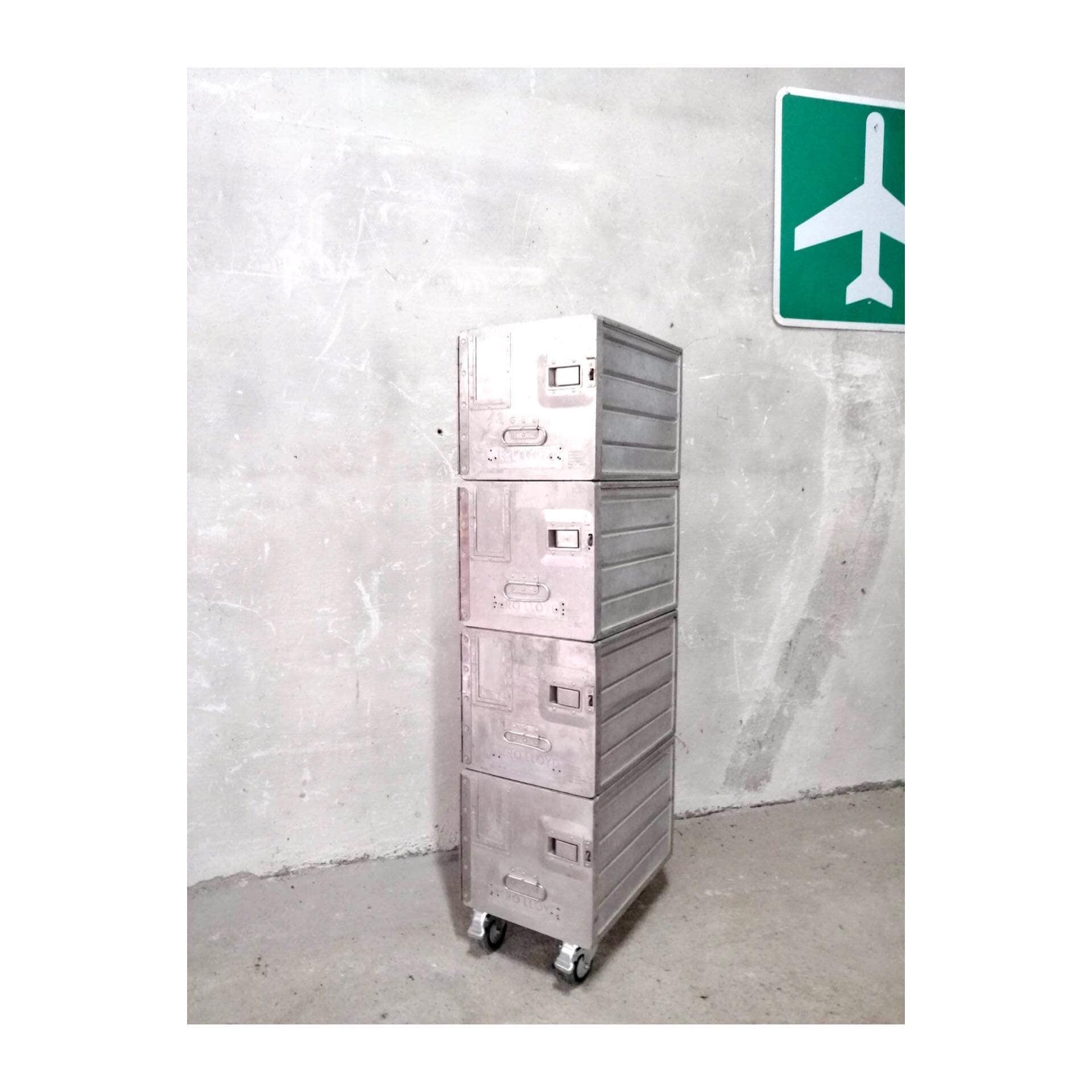 Aircraft Cabinet, Aviaton Storage Locker, Airline Cart Trolley Made of Original Airline Galley Boxes Aero Lloyd, Handmade