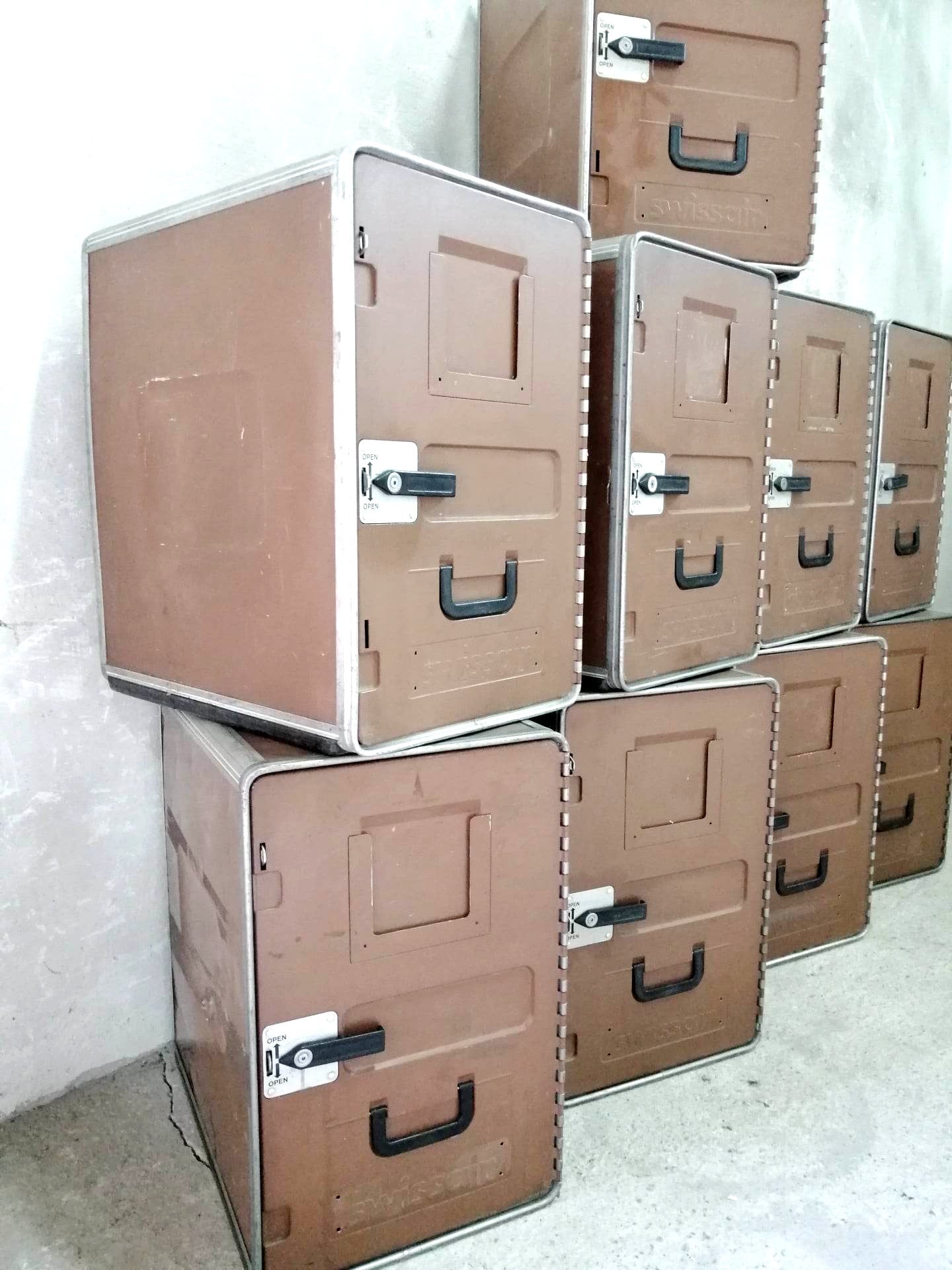 Unique Swiss Air Galley Containers - Nightstand, Industrial Cabinet, Side Table - Airplane Storage Boxes - Aircraft Trolleys - OPTIONS