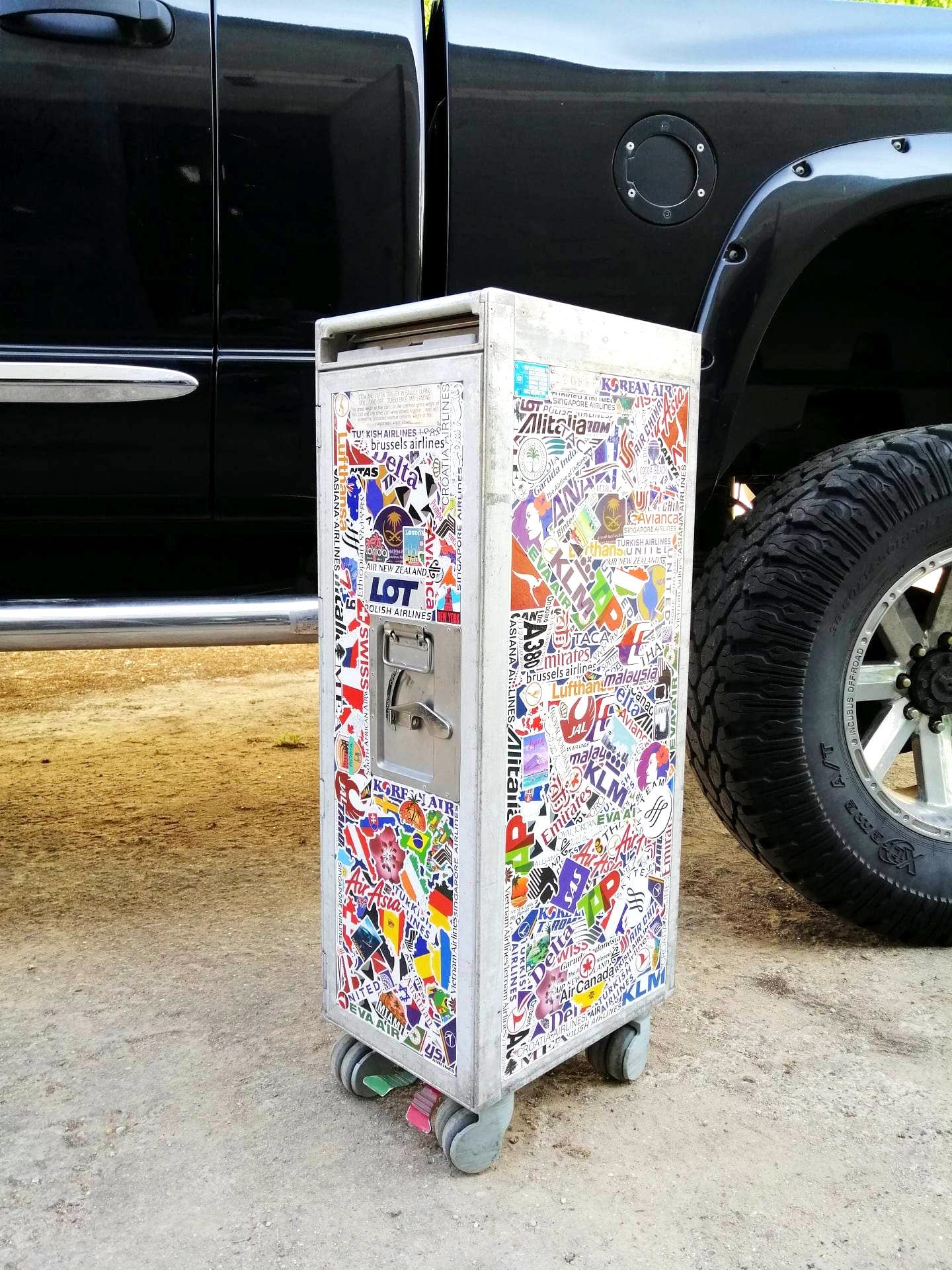 Unique Airline Galley Trolley with Accessories | Driessen PLL LOT | Airplane Galley Cart | Aviation Art - World Airlines Graphics