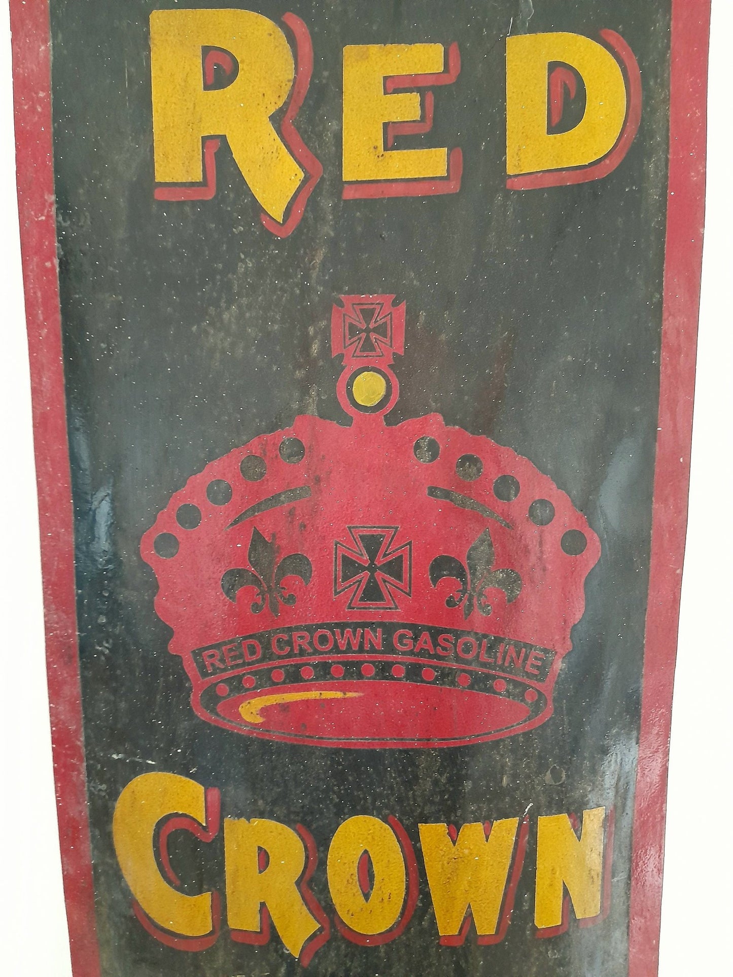 Red Crown Aviation Gasoline | Original Large Advertising Sign 1970' | Red Crown Mini-Museum Indiana | Standard Oil Company