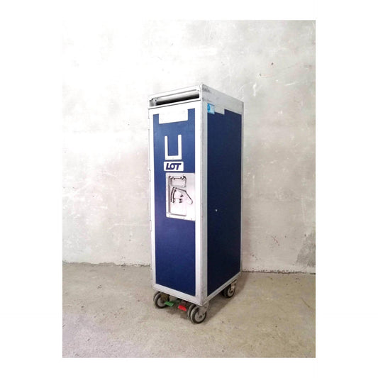 Original Airline Galley Trolley | Driessen PLL LOT | Airplane Galley Cart with Drawers, Trays, LED | Home Bar | Industrial Storage Unit
