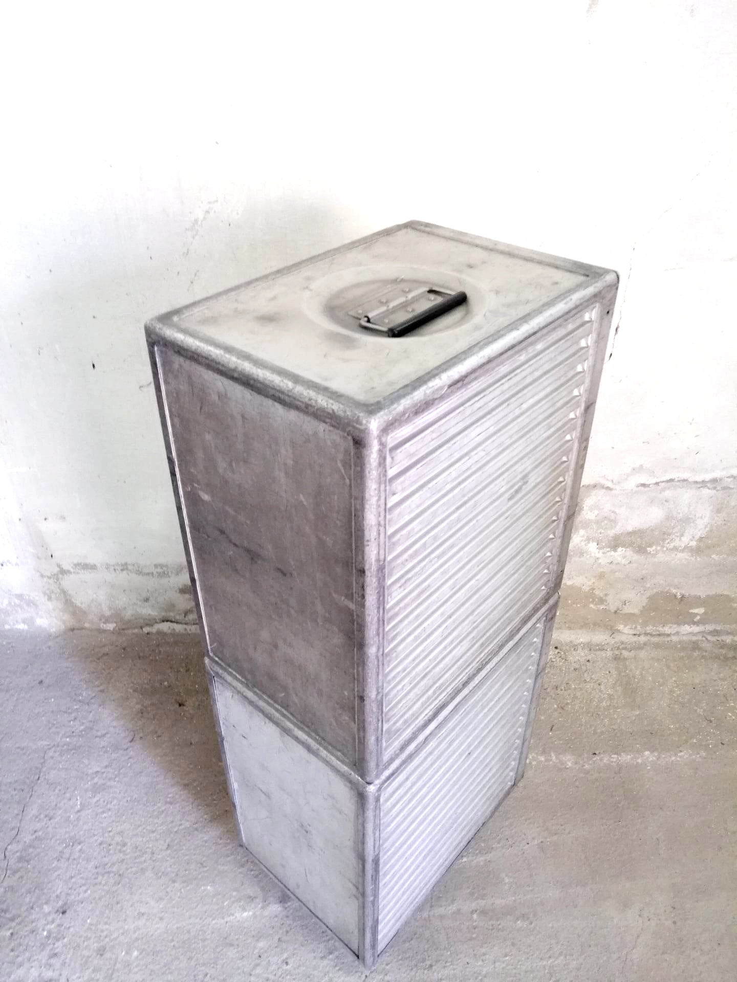 KLM Airline Galley Storage Cabinet | Unique Aircraft Storage Trolley Cart | KLM Double Industrial Containers | Industrial Aviation Furniture
