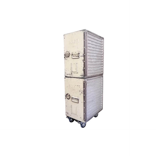 KLM Airline Galley Storage Cabinet | Unique Aircraft Storage Trolley Cart | KLM Double Industrial Containers | Industrial Aviation Furniture