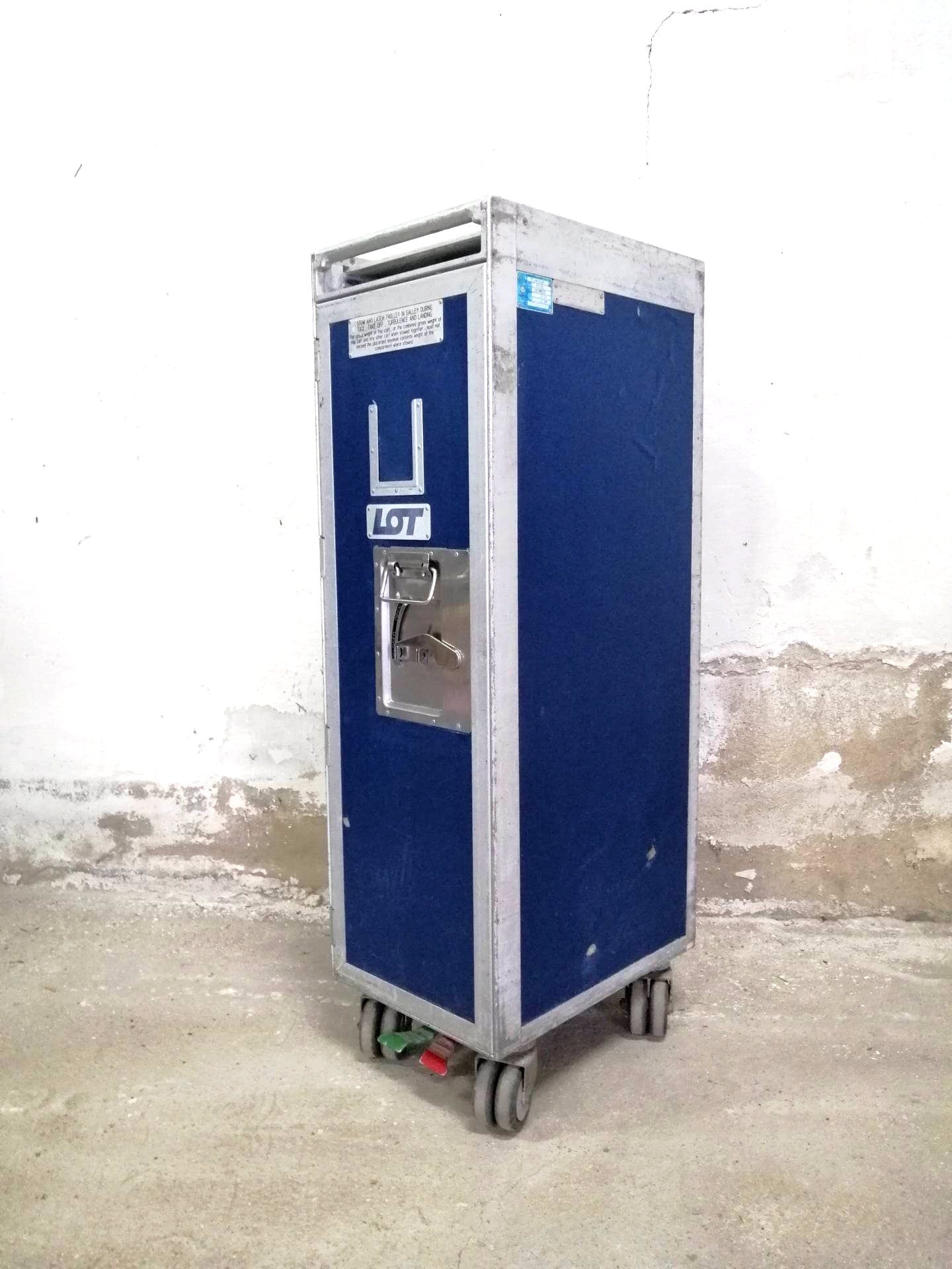 Original Airline Galley Trolley | Driessen PLL LOT | Airplane Galley Cart with Drawers, Trays, LED | Home Bar | Industrial Storage Unit