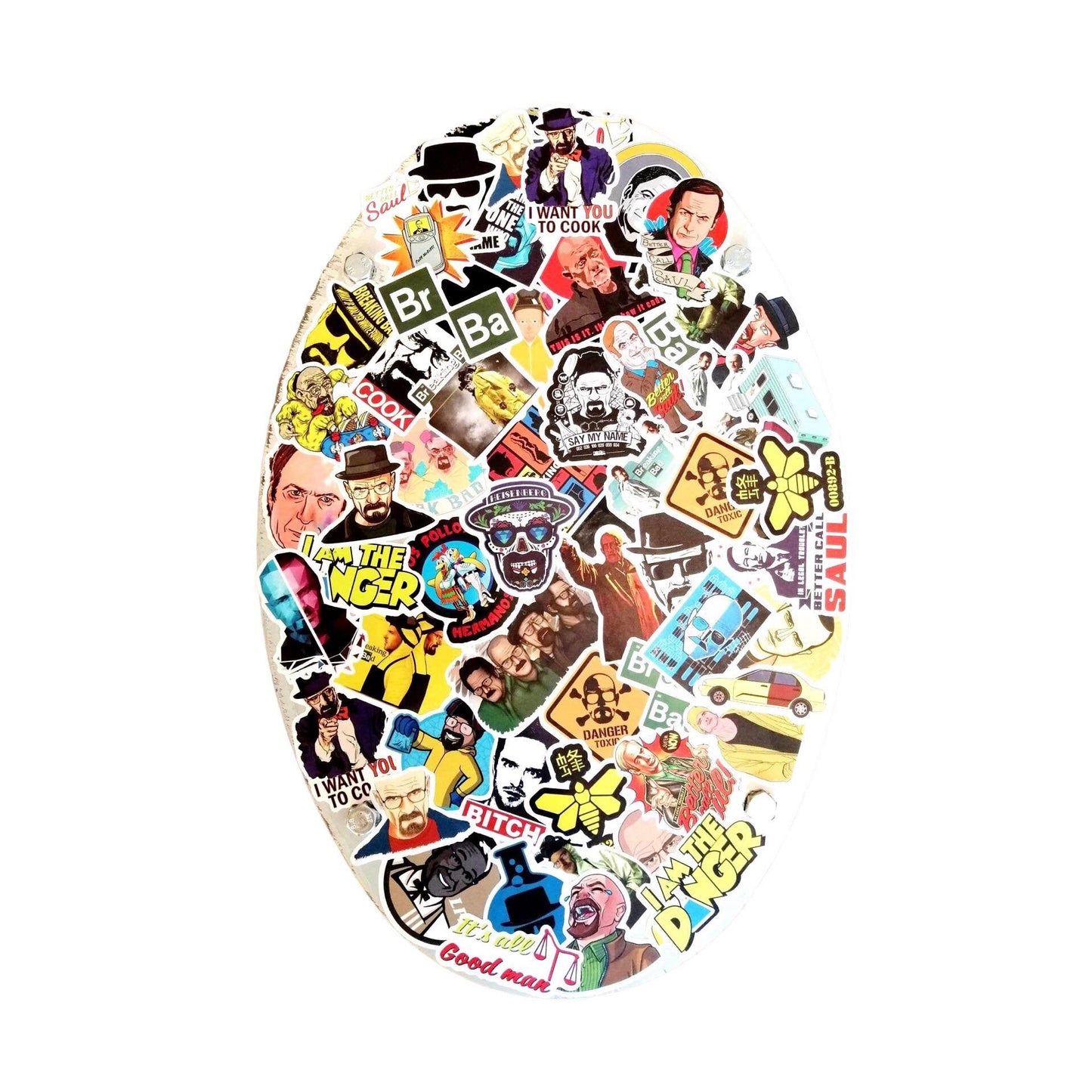 Aircraft Side Table Upcycled from Airbus A319 Fuel Tank Door Panel | Breaking Bad Movie Graphics