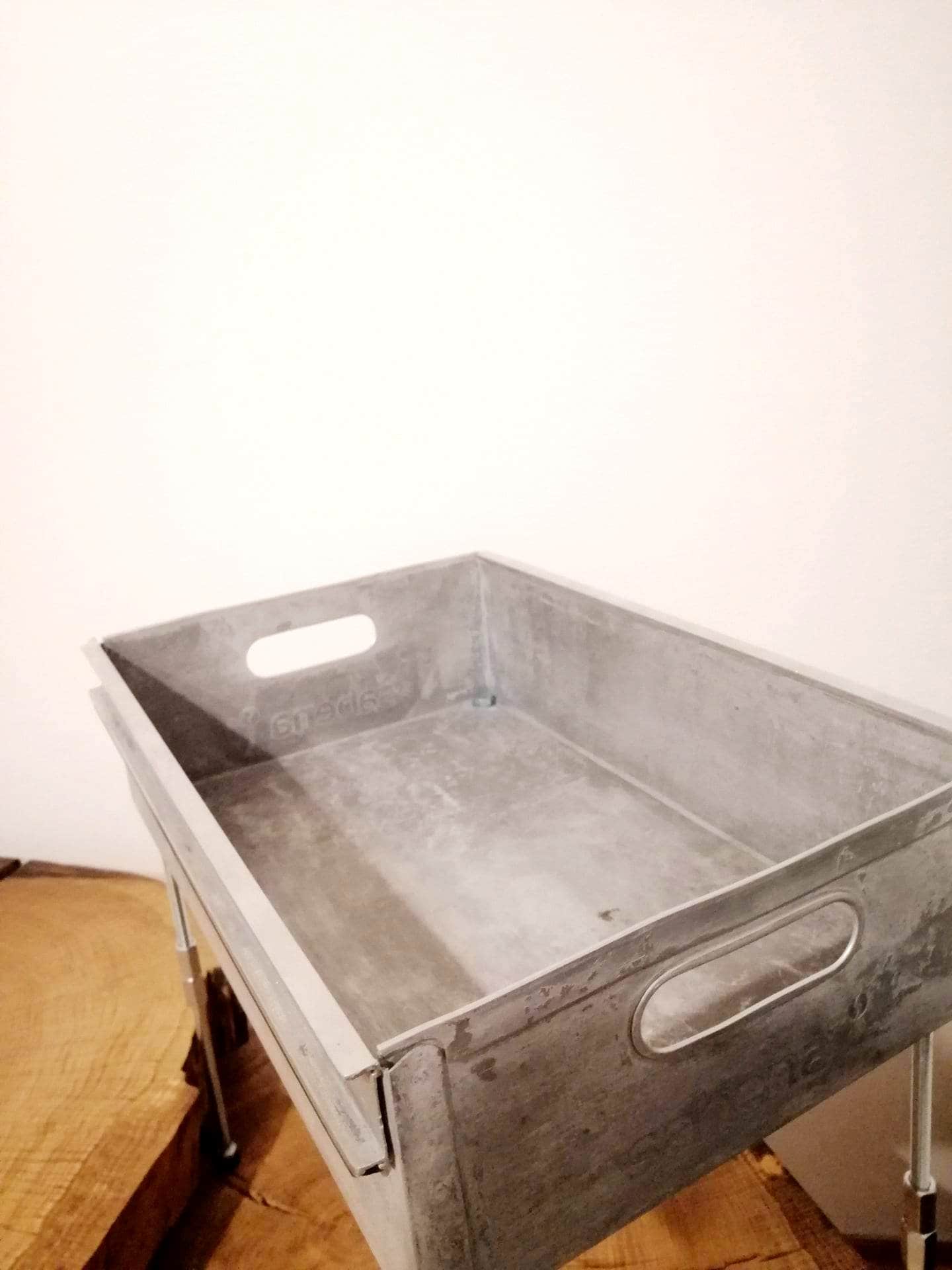Sabena Aircraft Side Table, Aviation Storage Box Made of Original Airline Galley Drawer, Storage Container