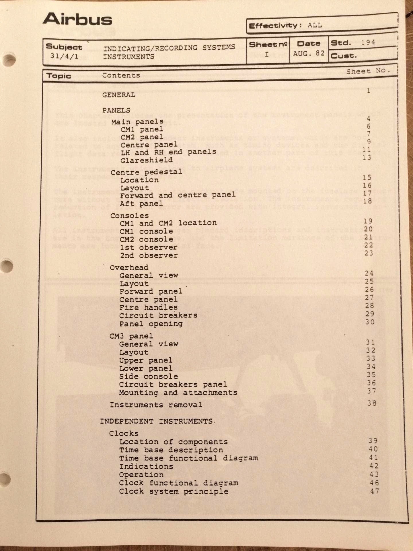 PAN AM Airbus A300 / A310 Maintenance Training Indicating / Recording Systems | Instruments Manual Book