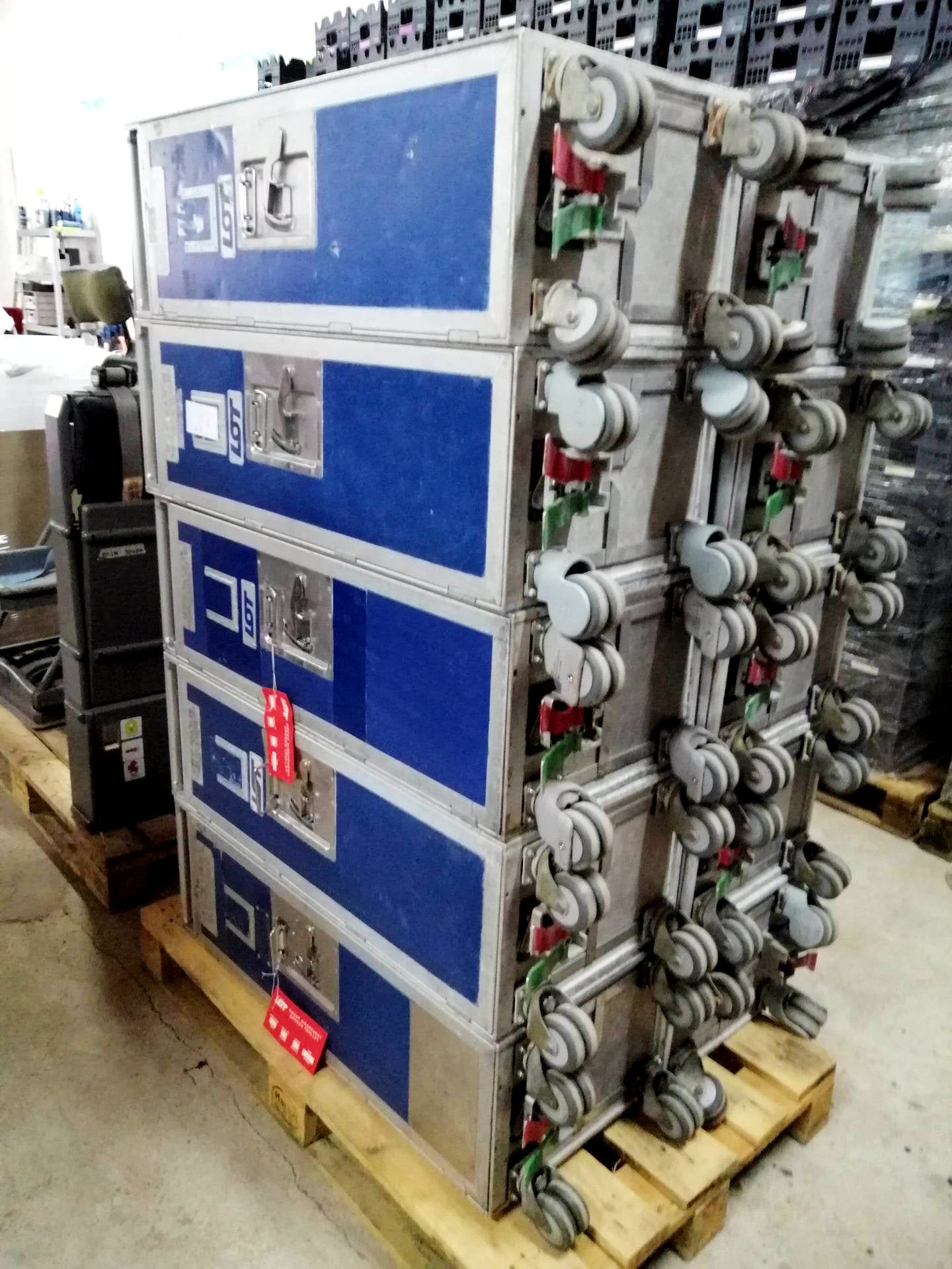 Wholesale Set of 10 Half Size Galley Trolleys - LOT - Driessen - 10 ATLAS Galley Carts with Trays - Worldwide Shipping