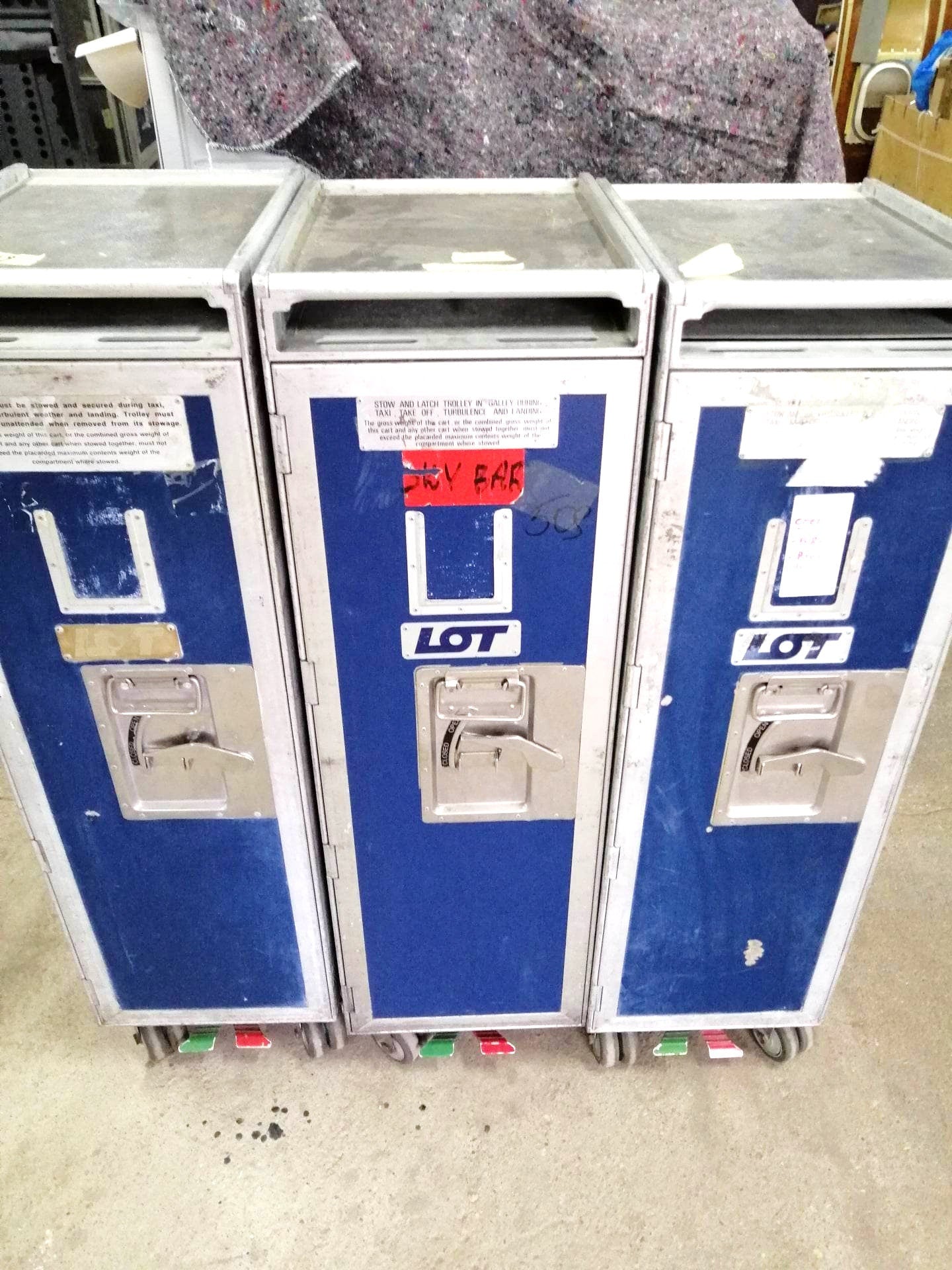 Wholesale Set of 10 Half Size Galley Trolleys - LOT - Driessen - 10 ATLAS Galley Carts with Trays - Worldwide Shipping