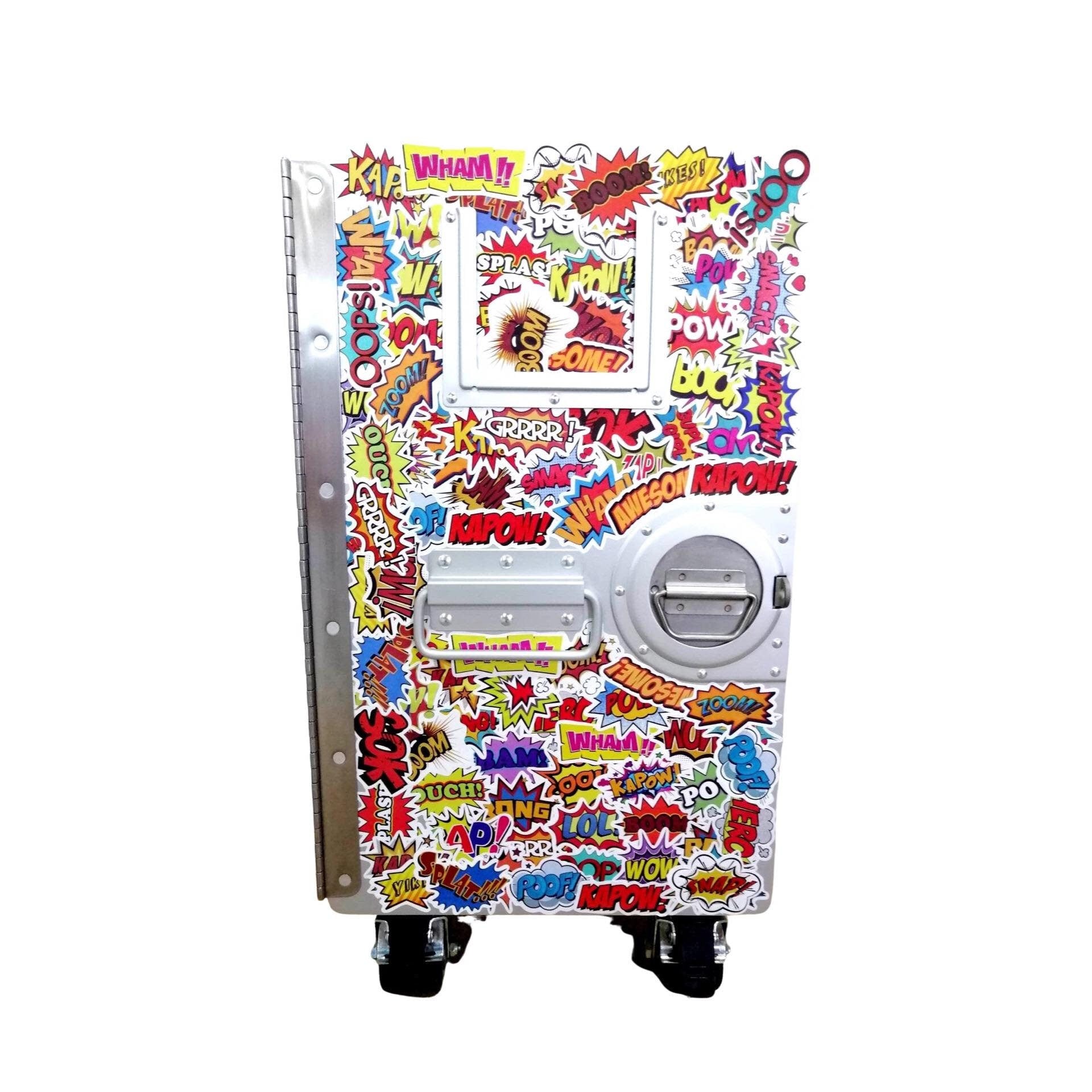 New Unique Airline Galley Container | Pop Art Design | Aviation Nightstand, Cabinet, Trolley with Drawers